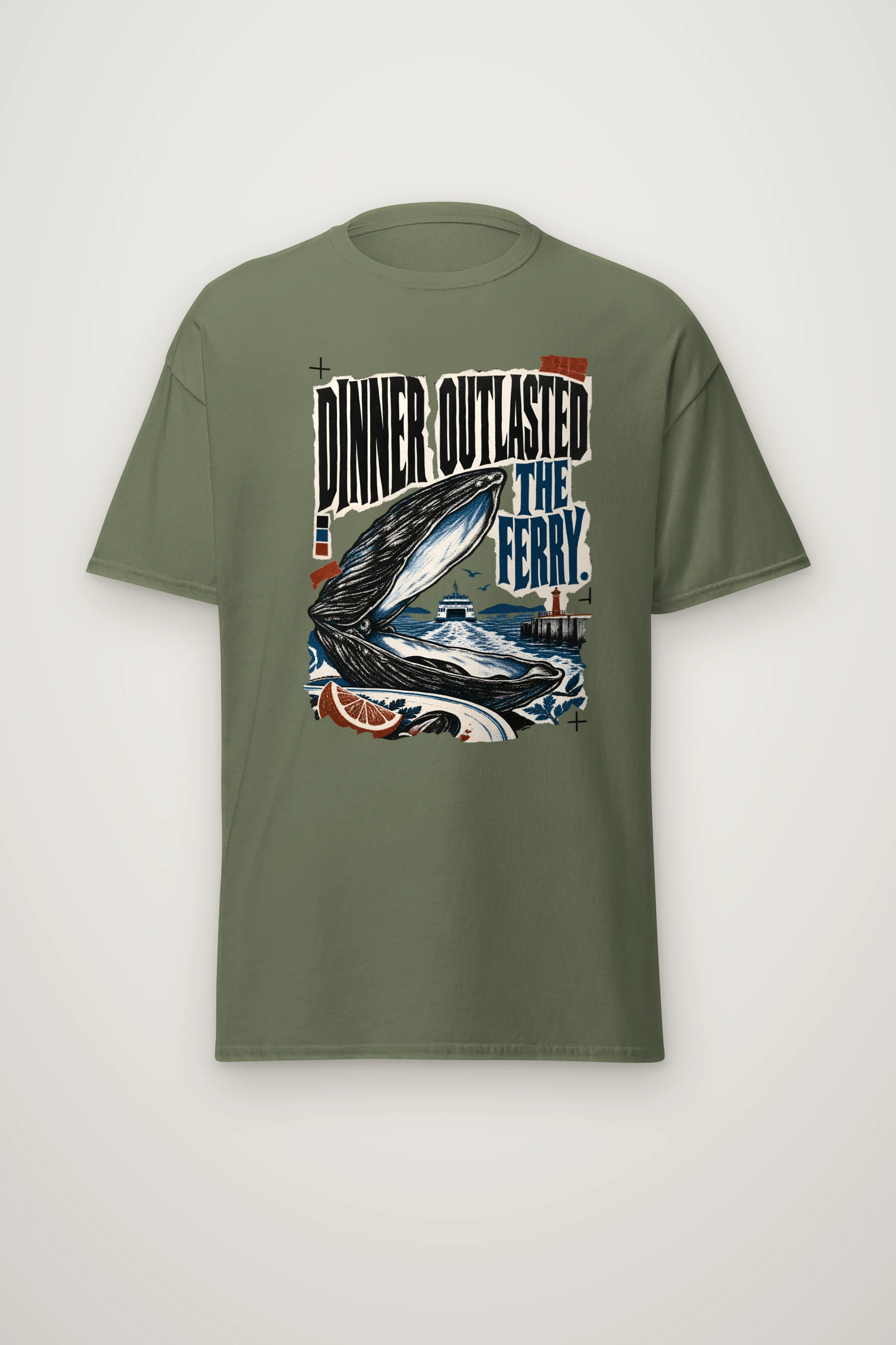 "Dinner Outlasted The Ferry" Heavyweight Unisex Crewneck T-shirt