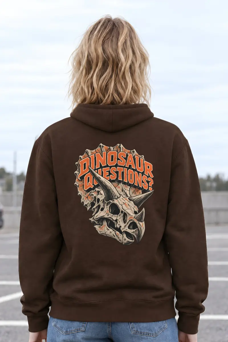 "Dinosaur Questions Triceratops Skull" Heavy Blend Unisex Pullover Hoodie