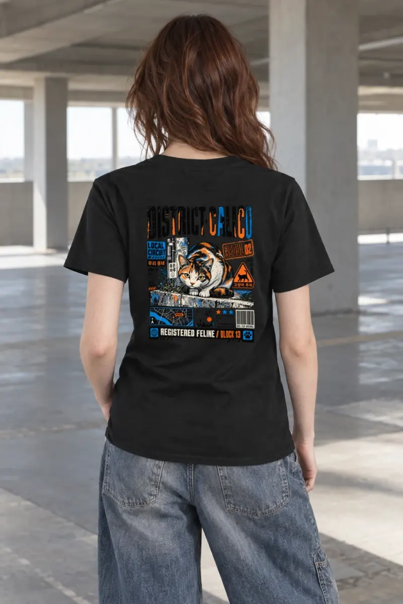 "District Calico" Heavyweight Unisex Crewneck T-shirt