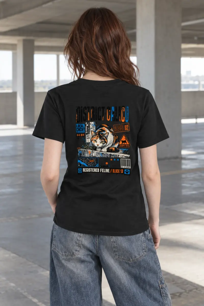 "District Calico" Heavyweight Unisex Crewneck T-shirt
