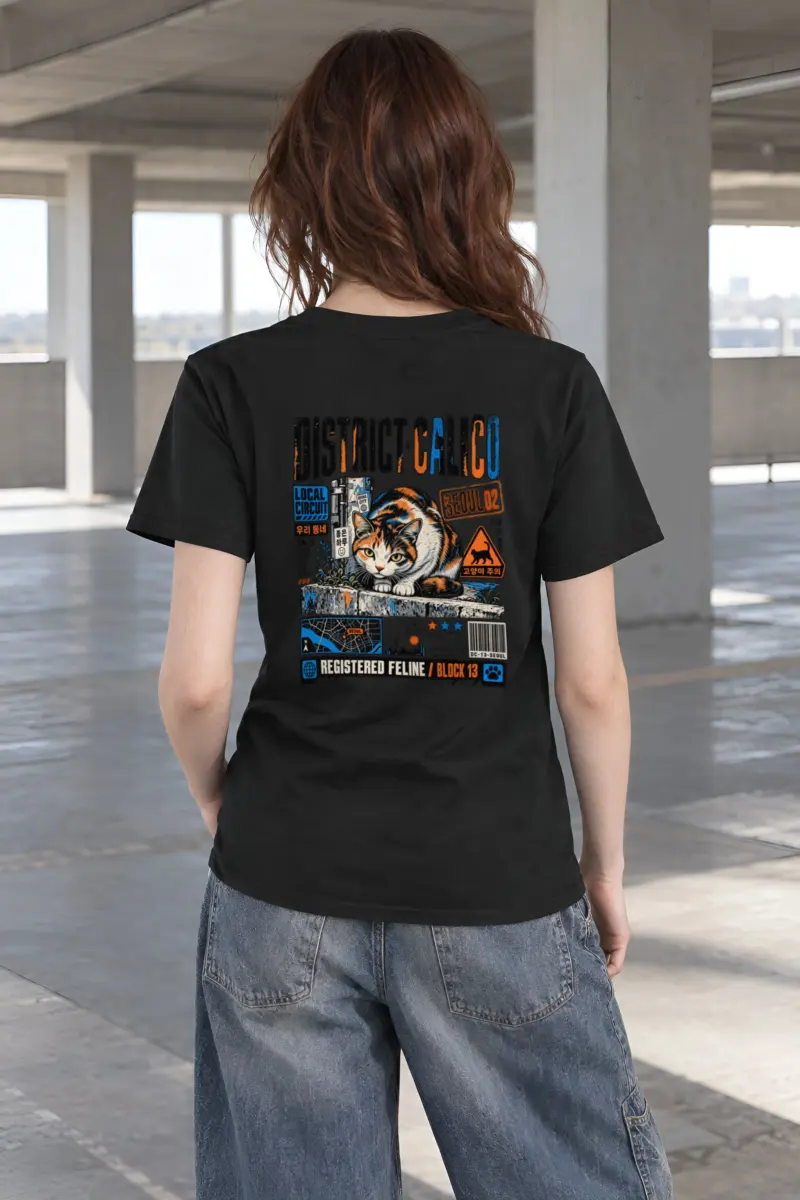 "District Calico" Heavyweight Unisex Crewneck T-shirt