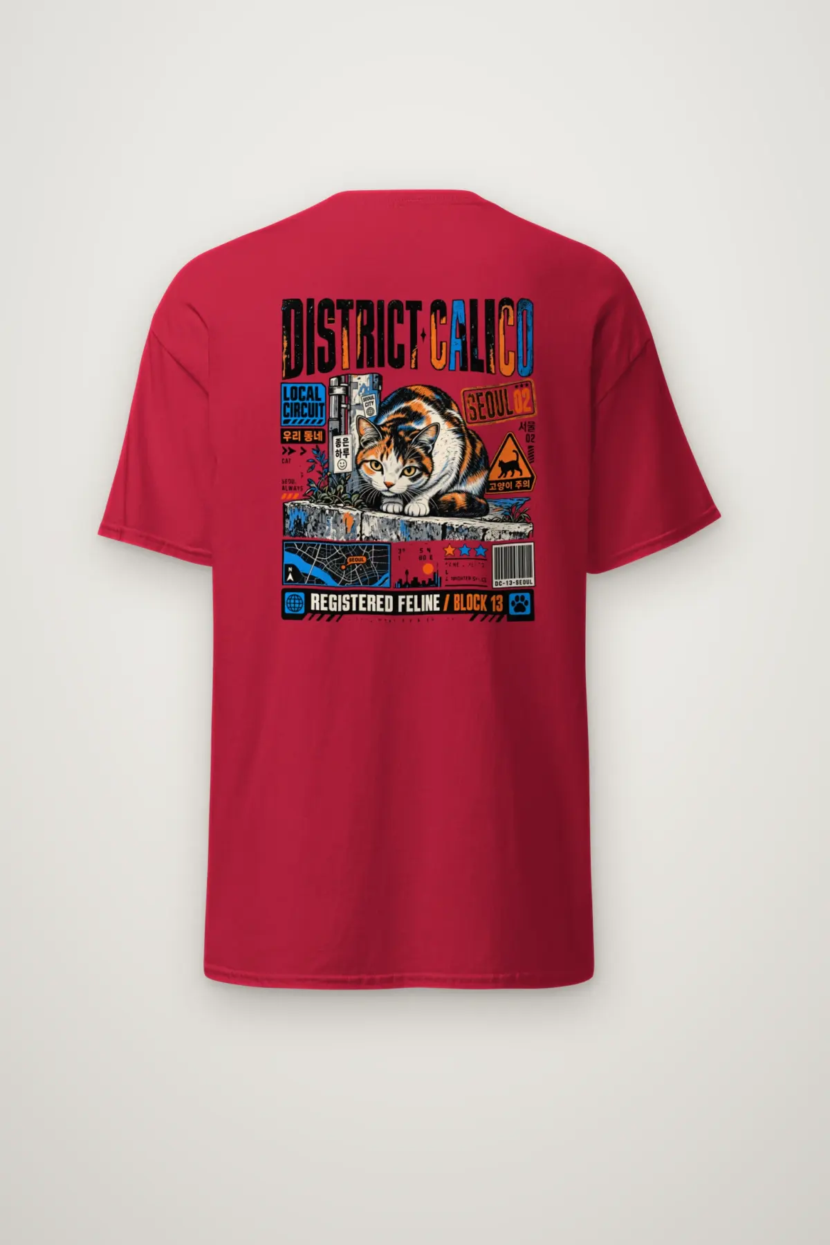 "District Calico" Heavyweight Unisex Crewneck T-shirt