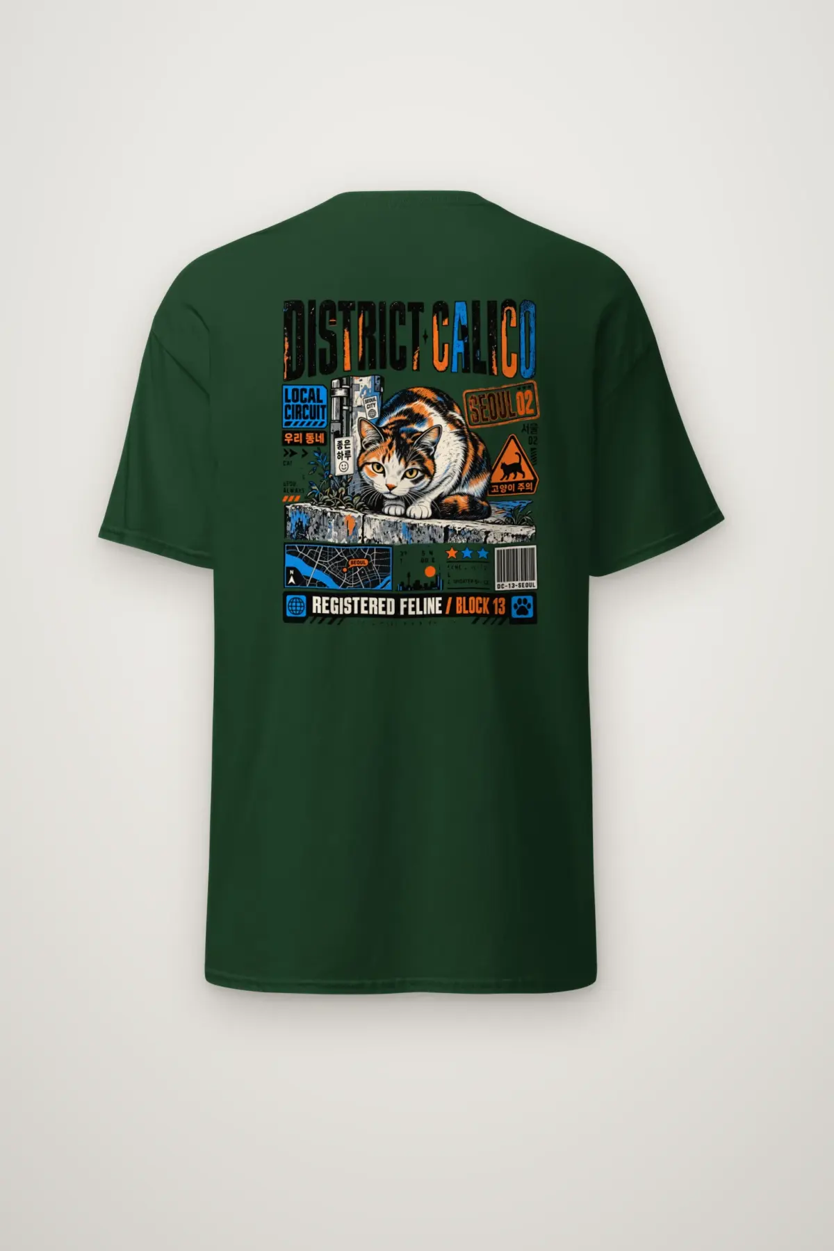 "District Calico" Heavyweight Unisex Crewneck T-shirt
