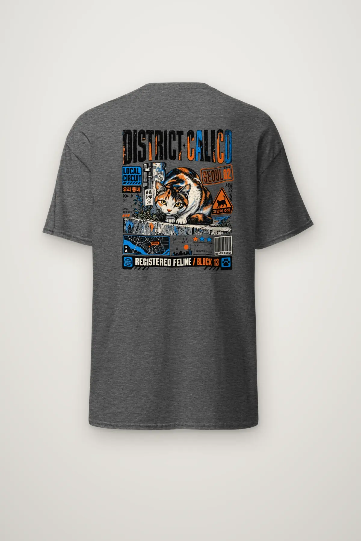 "District Calico" Heavyweight Unisex Crewneck T-shirt