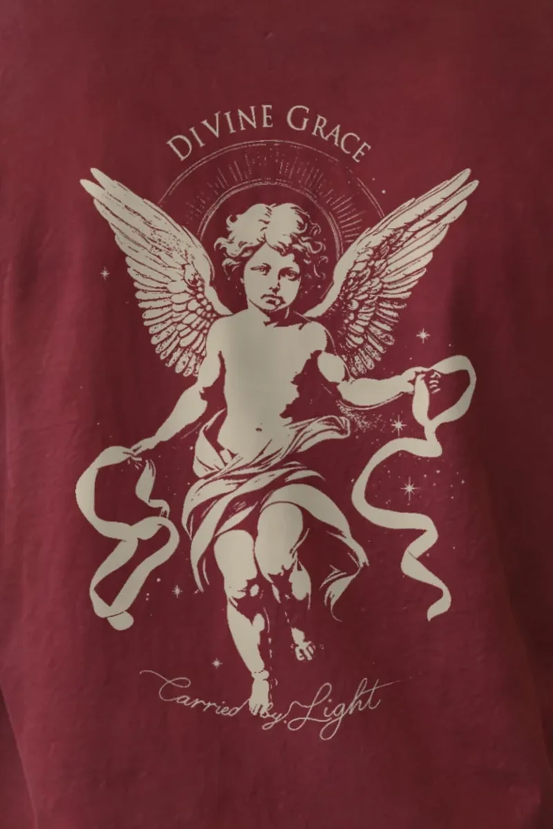 "Divine Grace" Unisex Longsleeve T-shirt - the graphic up close