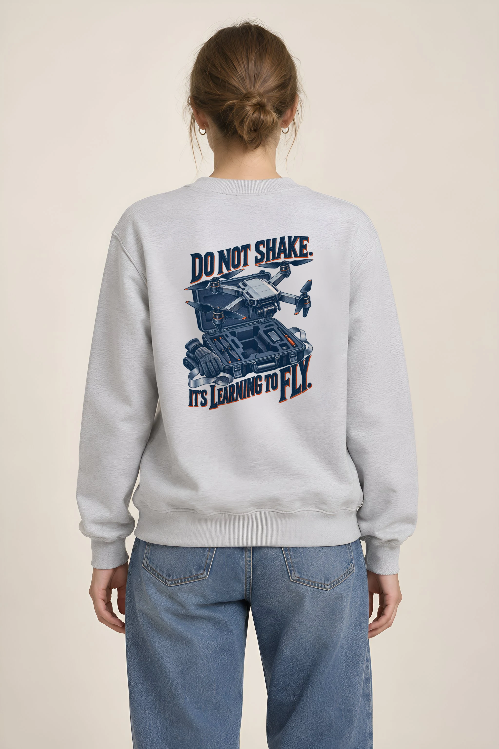 "Do Not Shake, Learning to Fly" Heavy Blend Unisex Crewneck Sweatshirt