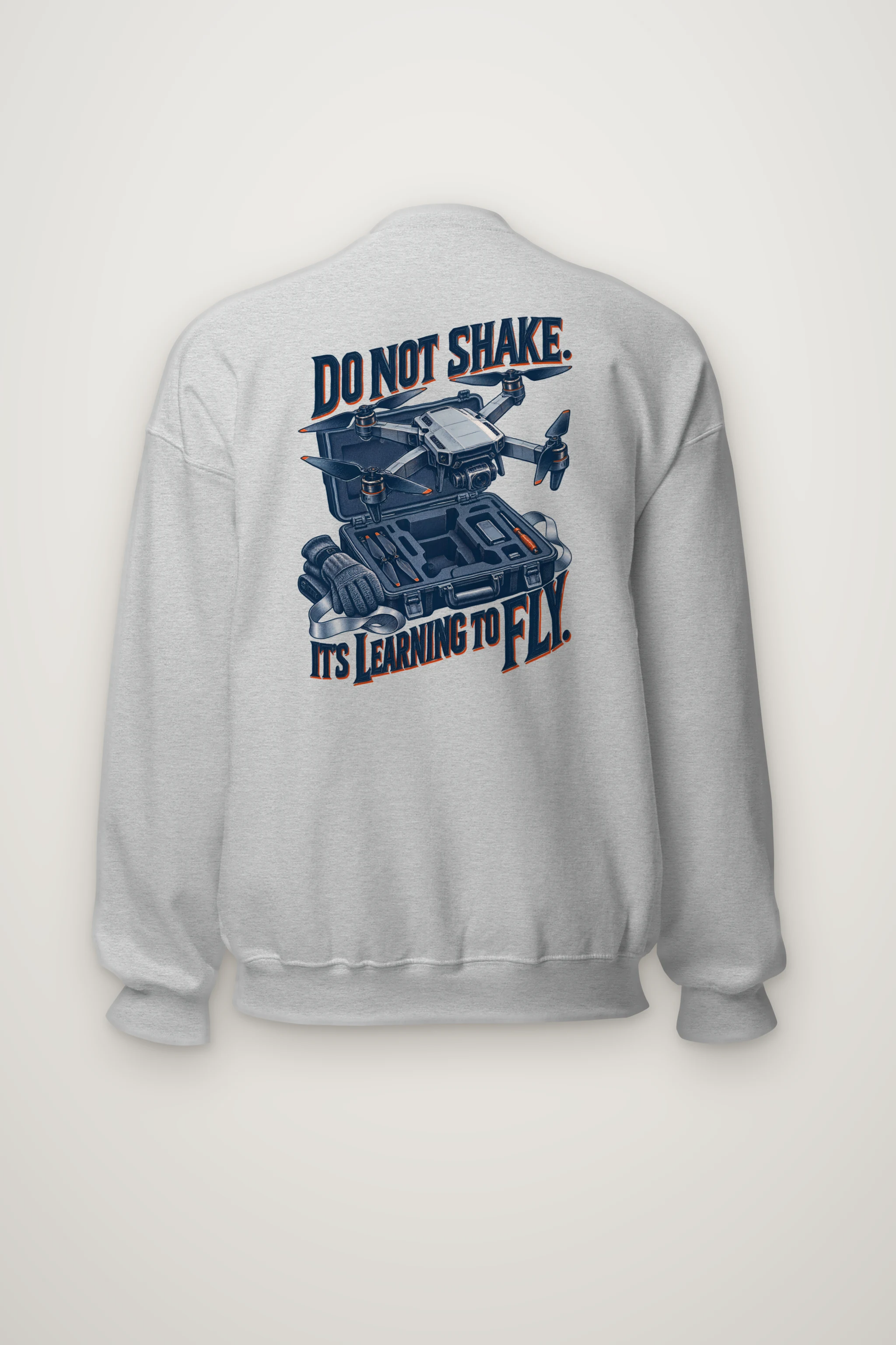 "Do Not Shake, Learning to Fly" Heavy Blend Unisex Crewneck Sweatshirt
