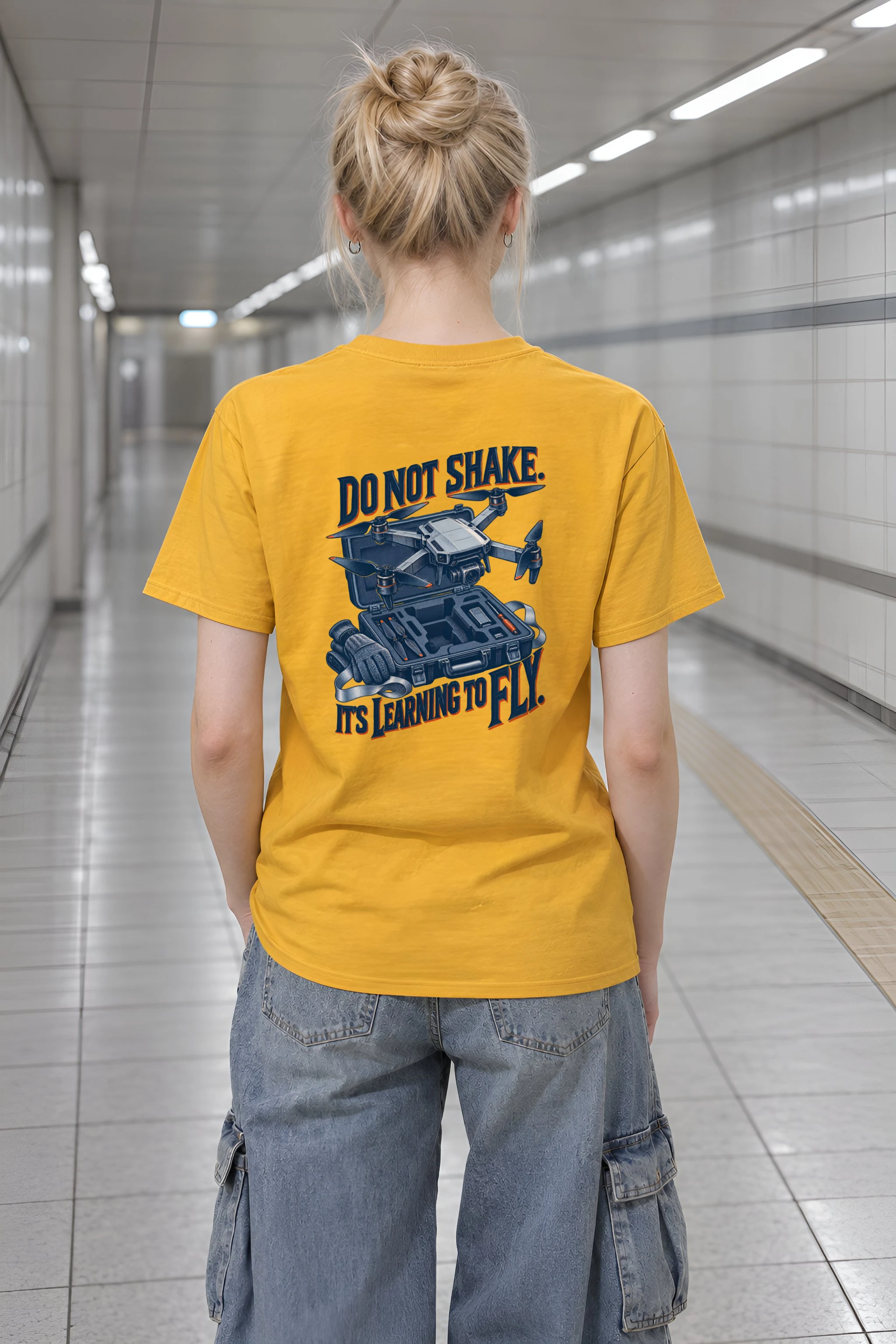 "Do Not Shake, Learning to Fly" Heavyweight Unisex Crewneck T-shirt