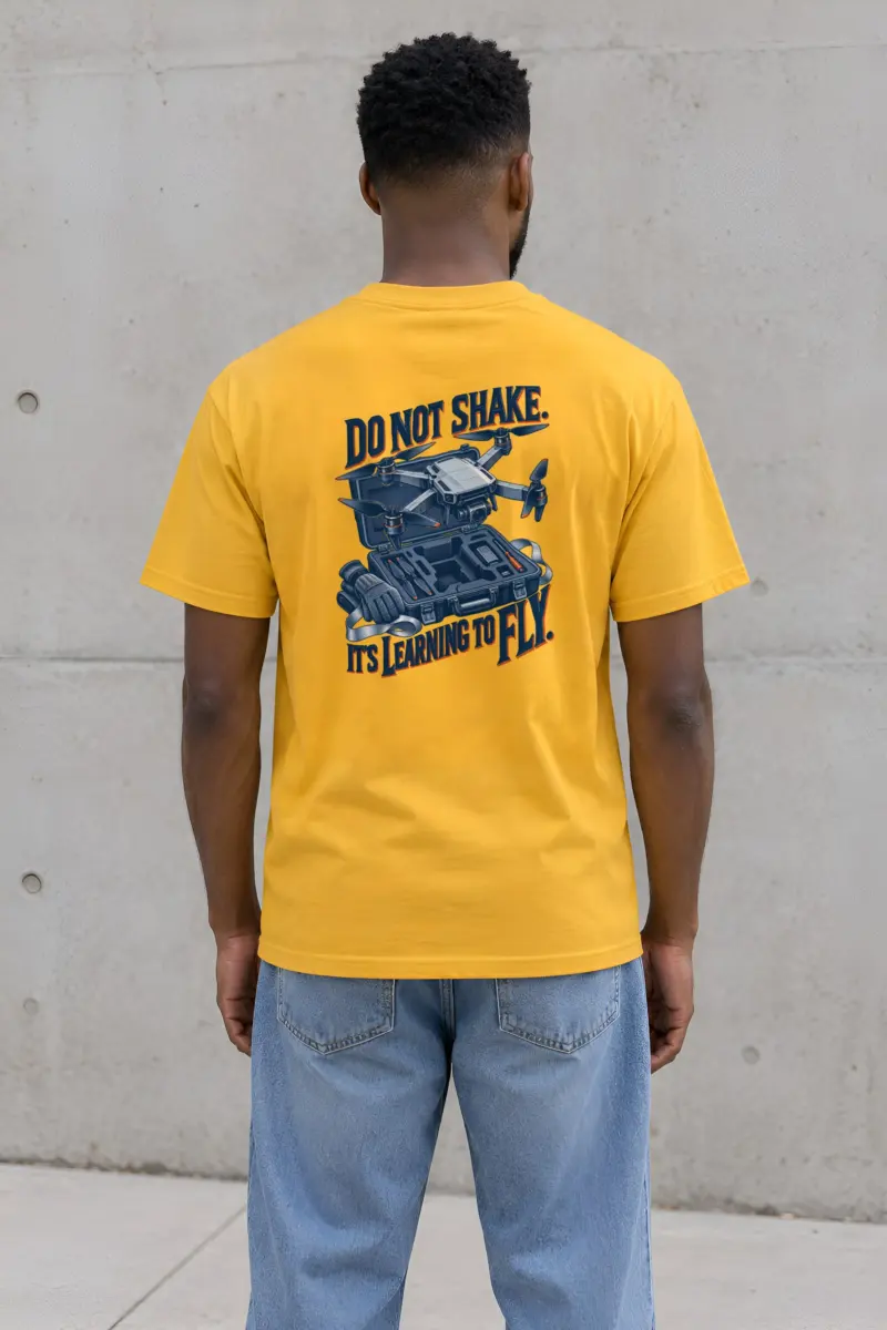 "Do Not Shake, Learning to Fly" Heavyweight Unisex Crewneck T-shirt