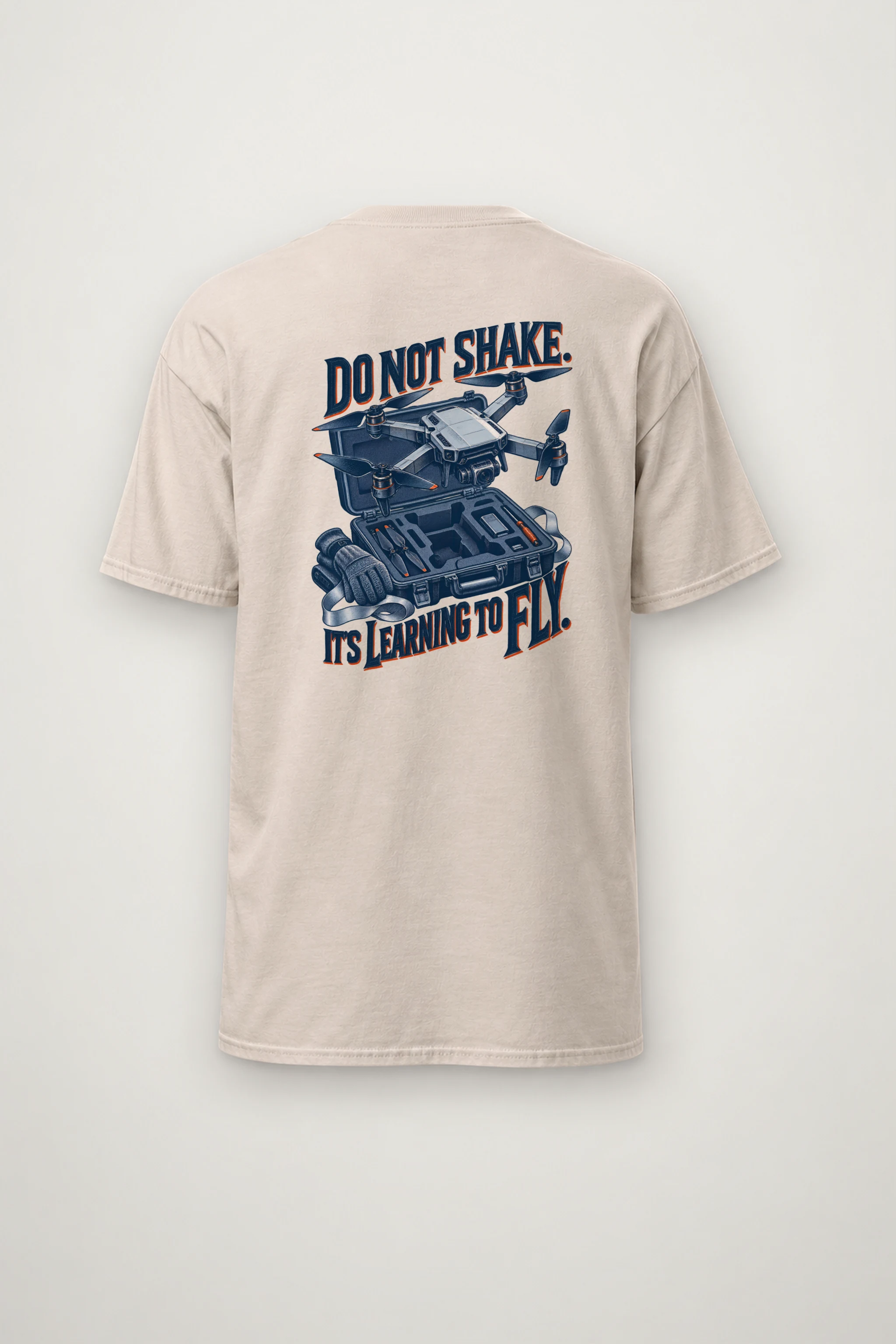 "Do Not Shake, Learning to Fly" Heavyweight Unisex Crewneck T-shirt