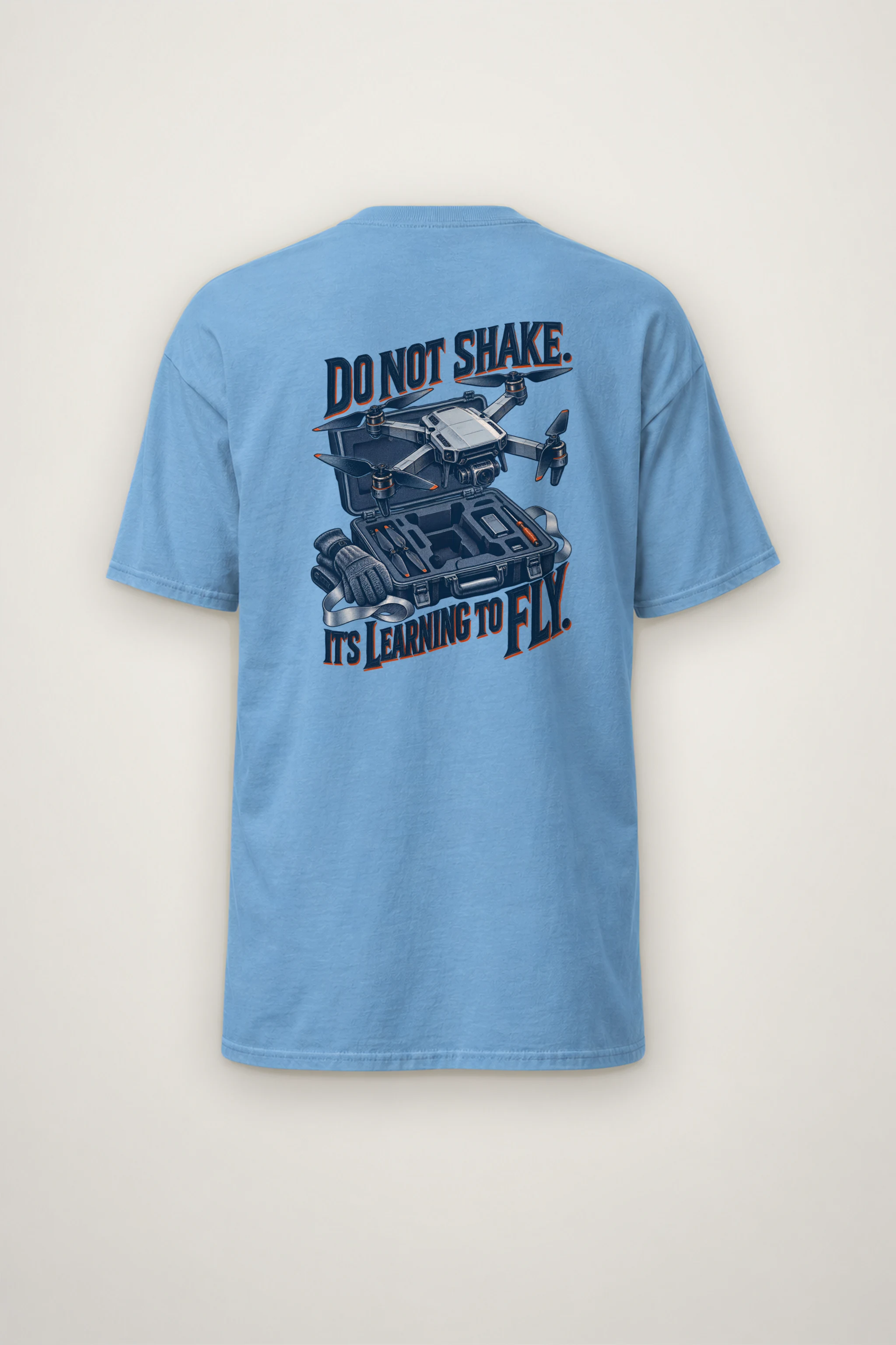 "Do Not Shake, Learning to Fly" Heavyweight Unisex Crewneck T-shirt
