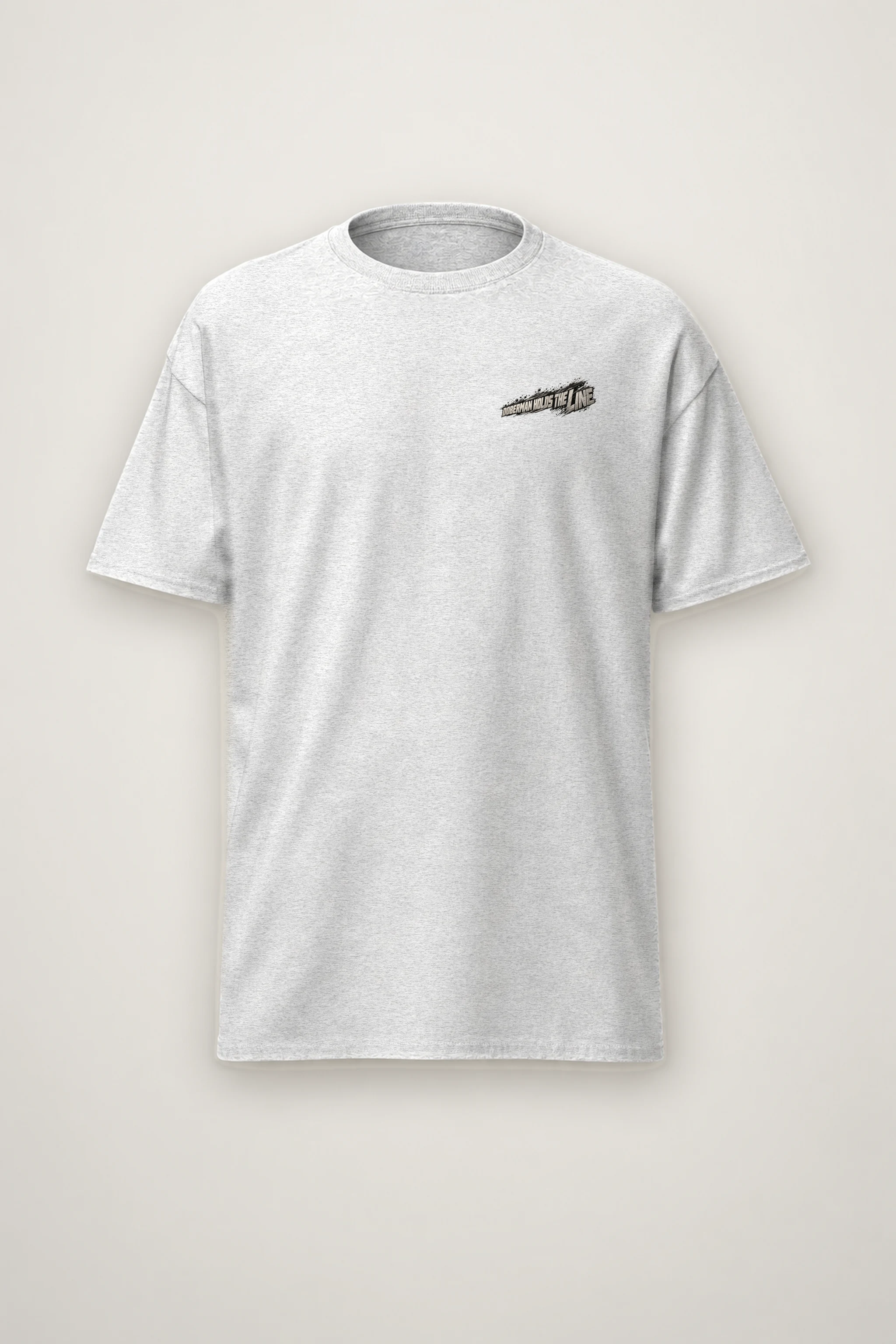 "Doberman Holds the Line" Heavyweight Unisex Crewneck T-shirt