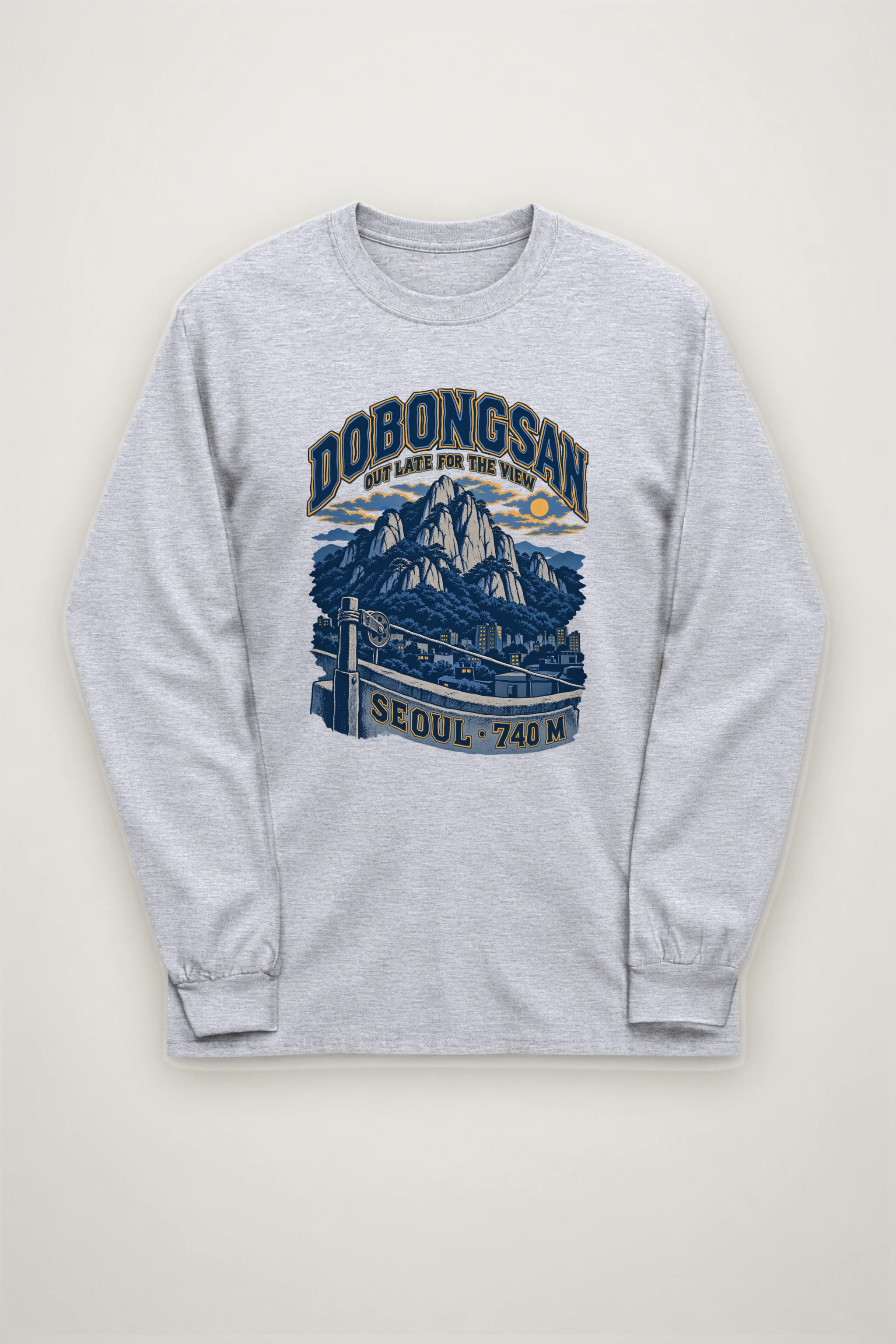 "Dobongsan Granite Moon View" Unisex Longsleeve T-shirt
