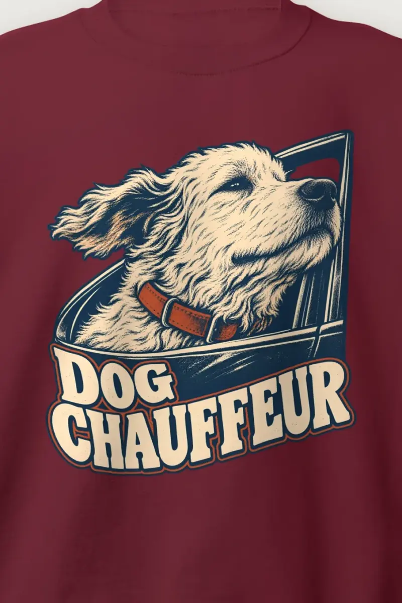 "Dog Chauffeur" Heavy Blend Unisex Crewneck Sweatshirt - the graphic up close