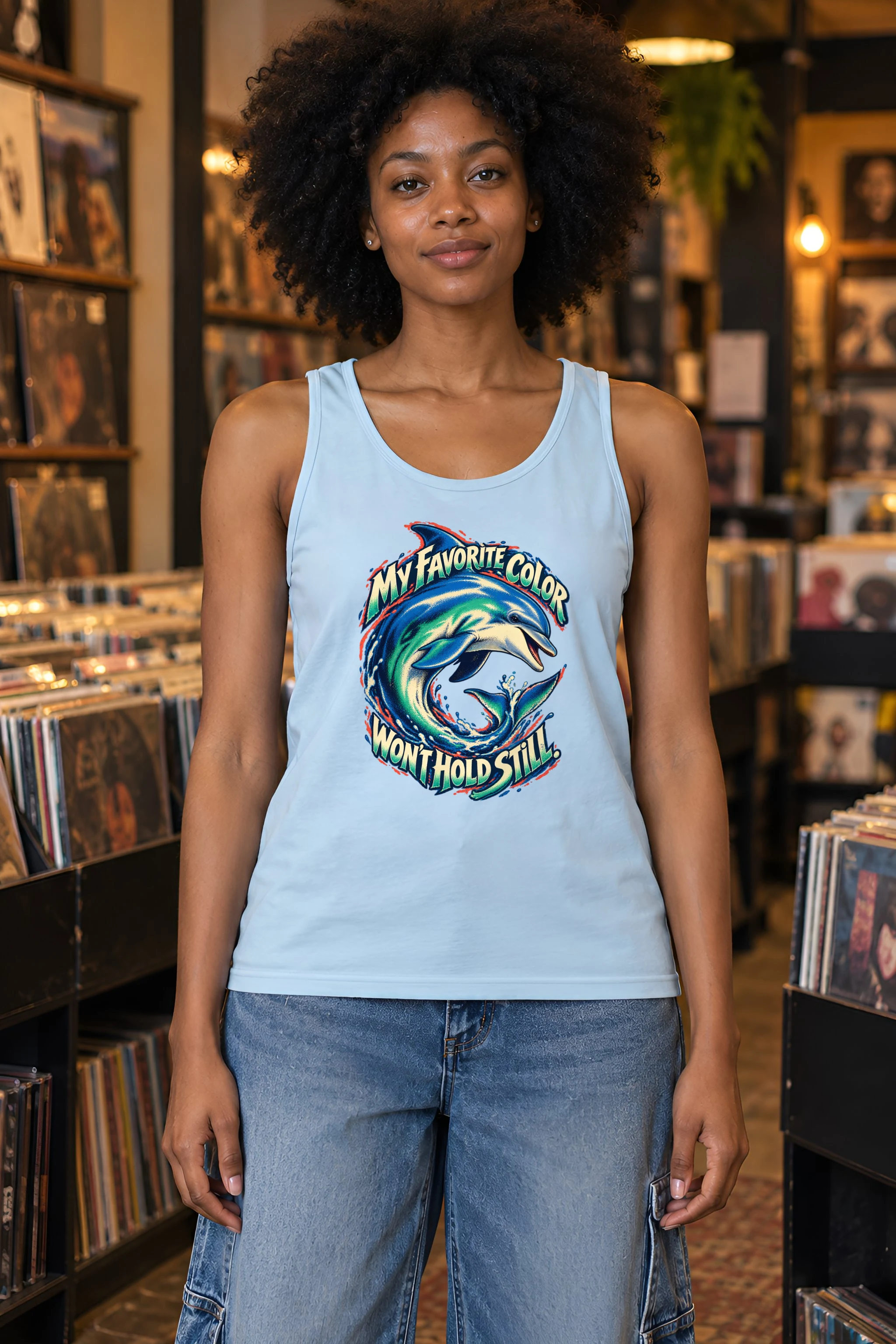 "Dolphin In Motion" Unisex Jersey Tank