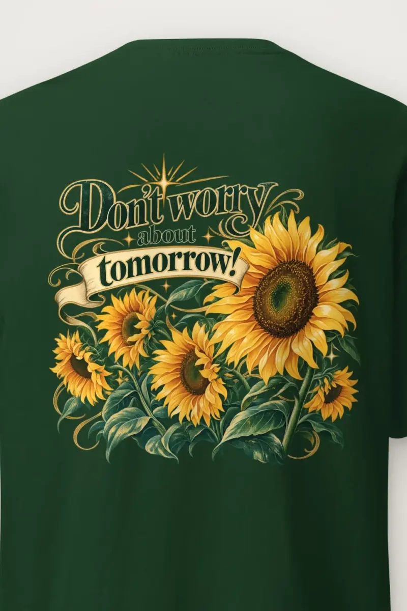 "Don’t Worry Tomorrow" Heavyweight Unisex Crewneck T-shirt