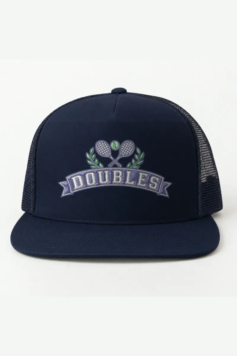“DOUBLES” 5 Panel Trucker Cap · Embroidered