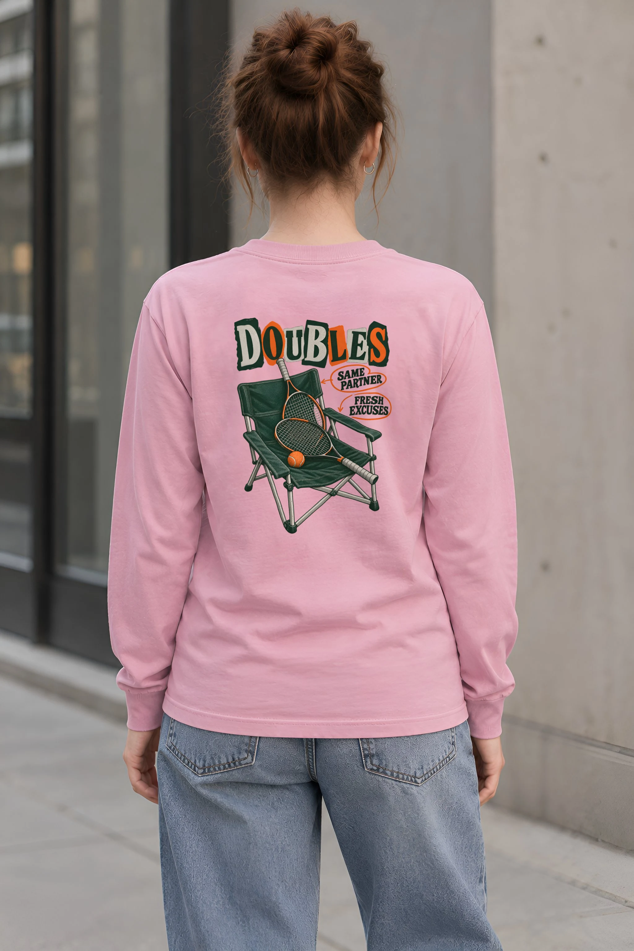 "Doubles Same Partner Fresh Excuses" Unisex Longsleeve T-shirt
