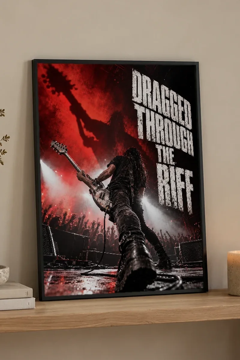 "Dragged Through the Riff" Premium Wooden Framed Poster - the graphic up close