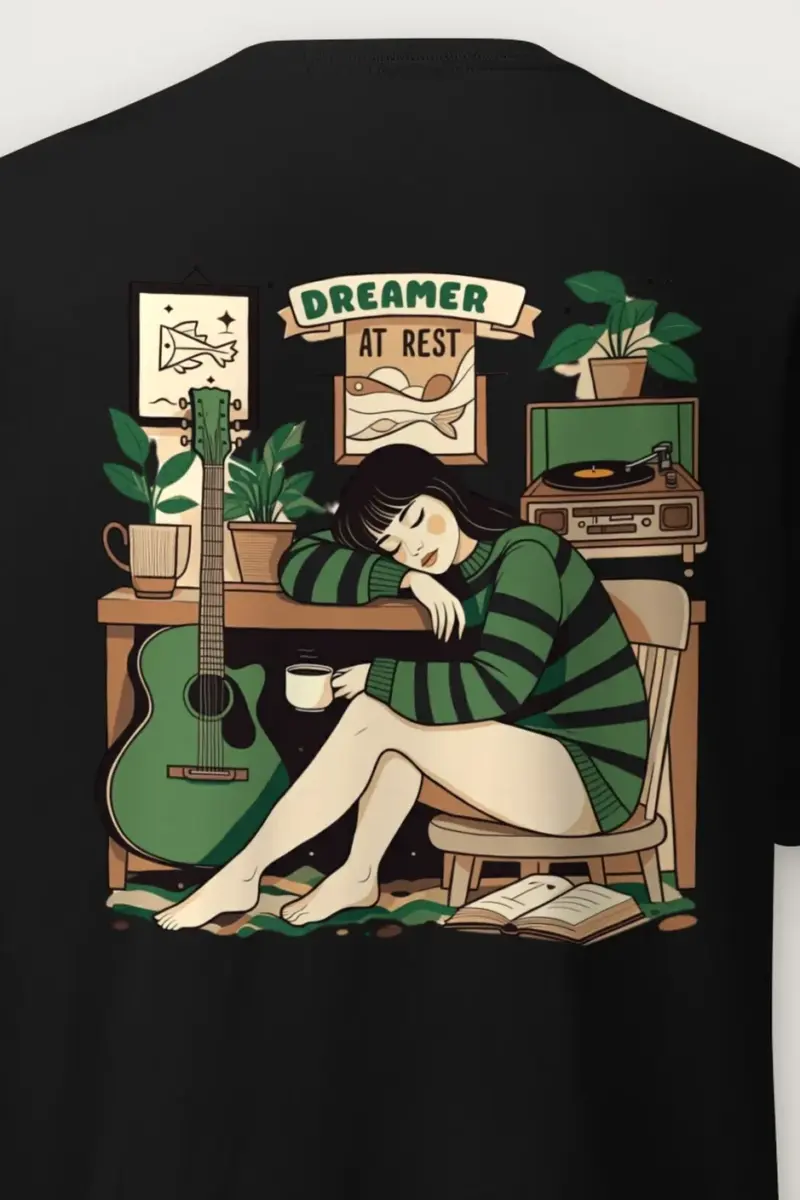 "Dreamer At Rest" Heavyweight Unisex Crewneck T-shirt