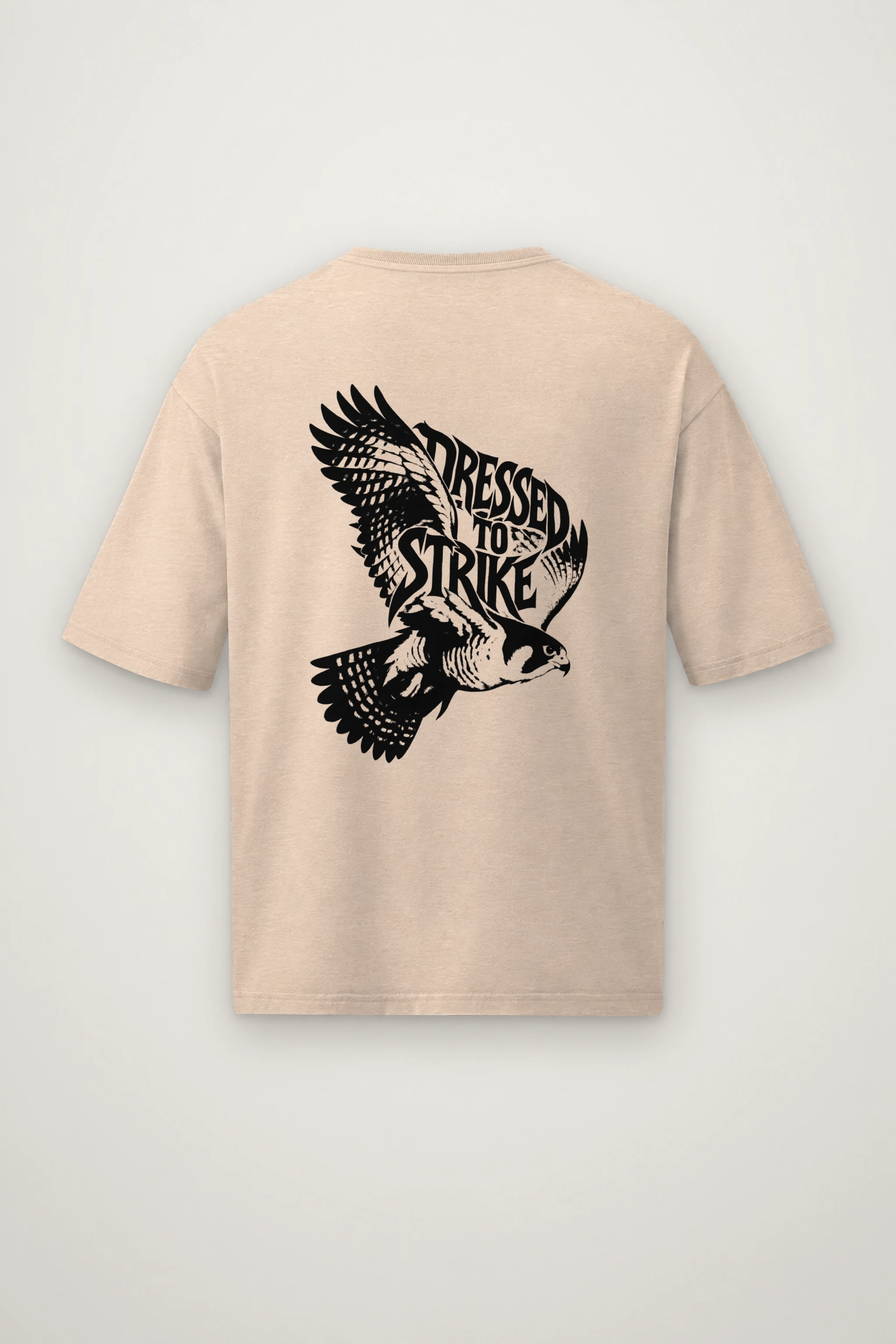 "Dressed to Strike Falcon" Men's Oversized Heavyweight Crewneck T-Shirt