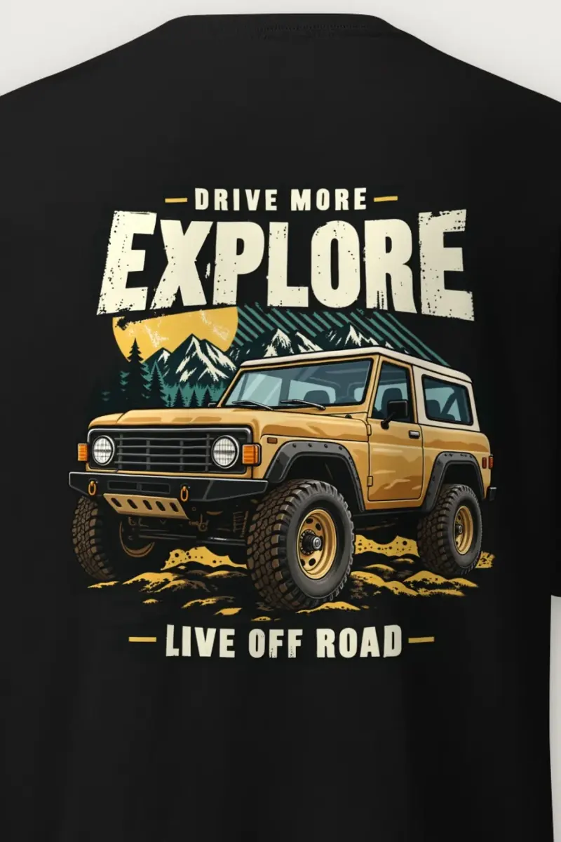 "Drive More Explore" Heavyweight Unisex Crewneck T-shirt