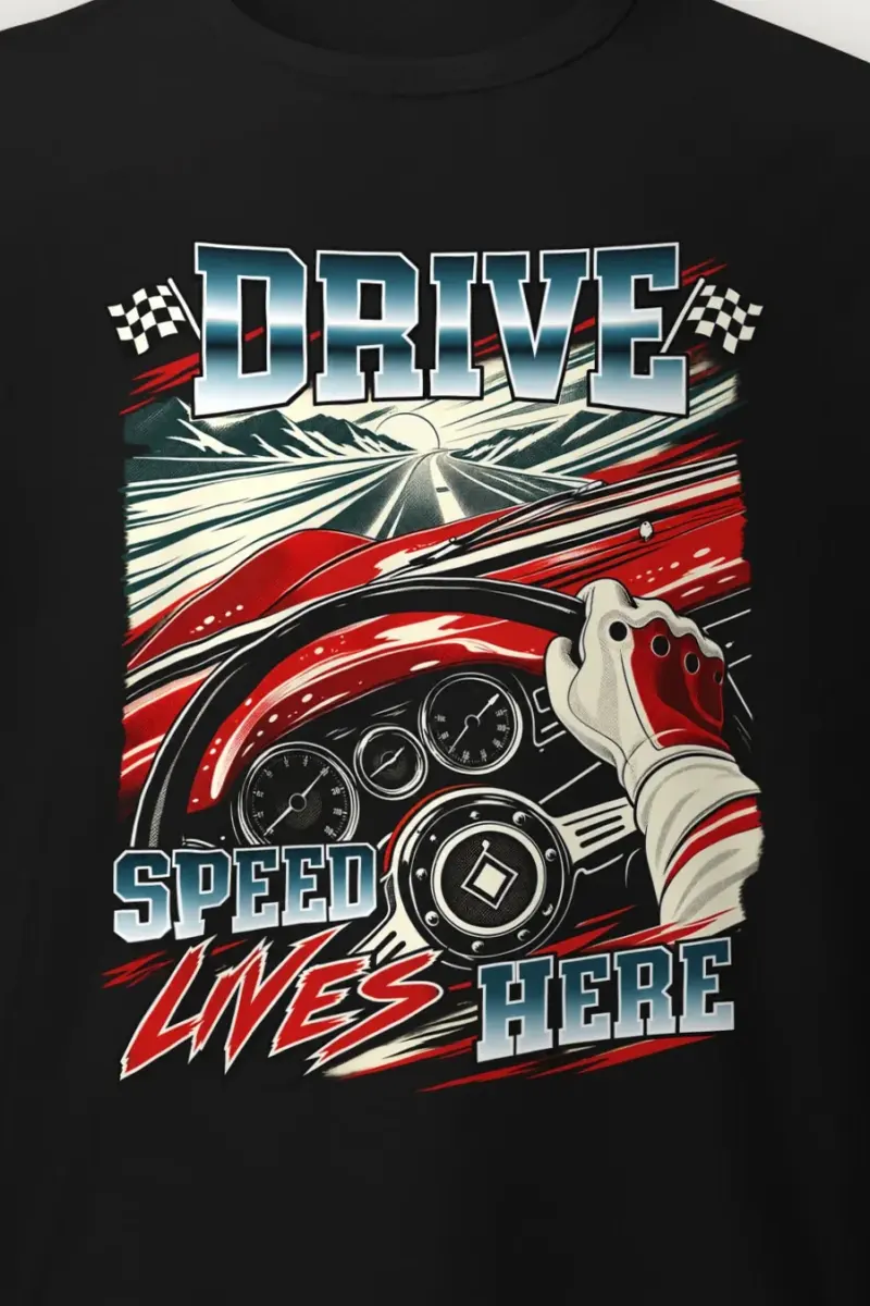 "Drive Speed Lives Here" Heavyweight Unisex Crewneck T-shirt