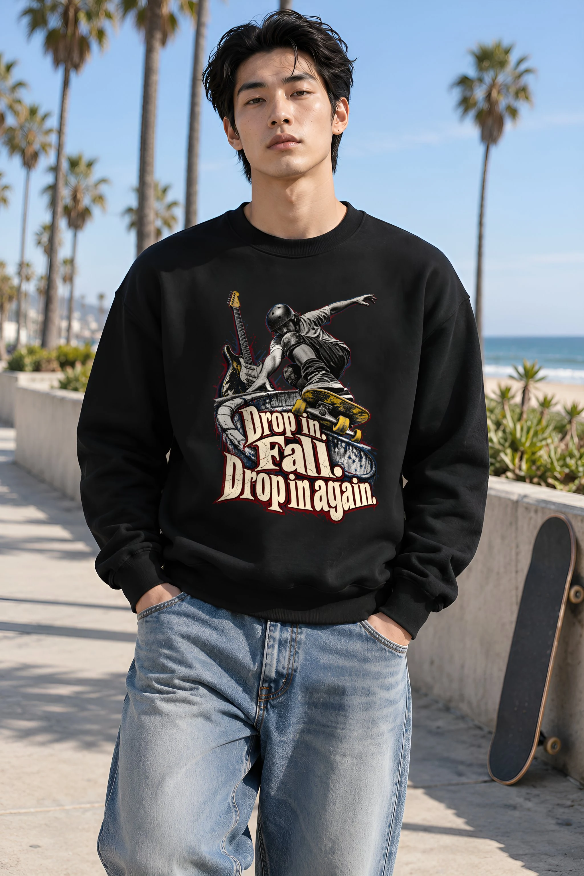 "Drop In Fall Drop In Again" Unisex Crewneck Sweatshirt