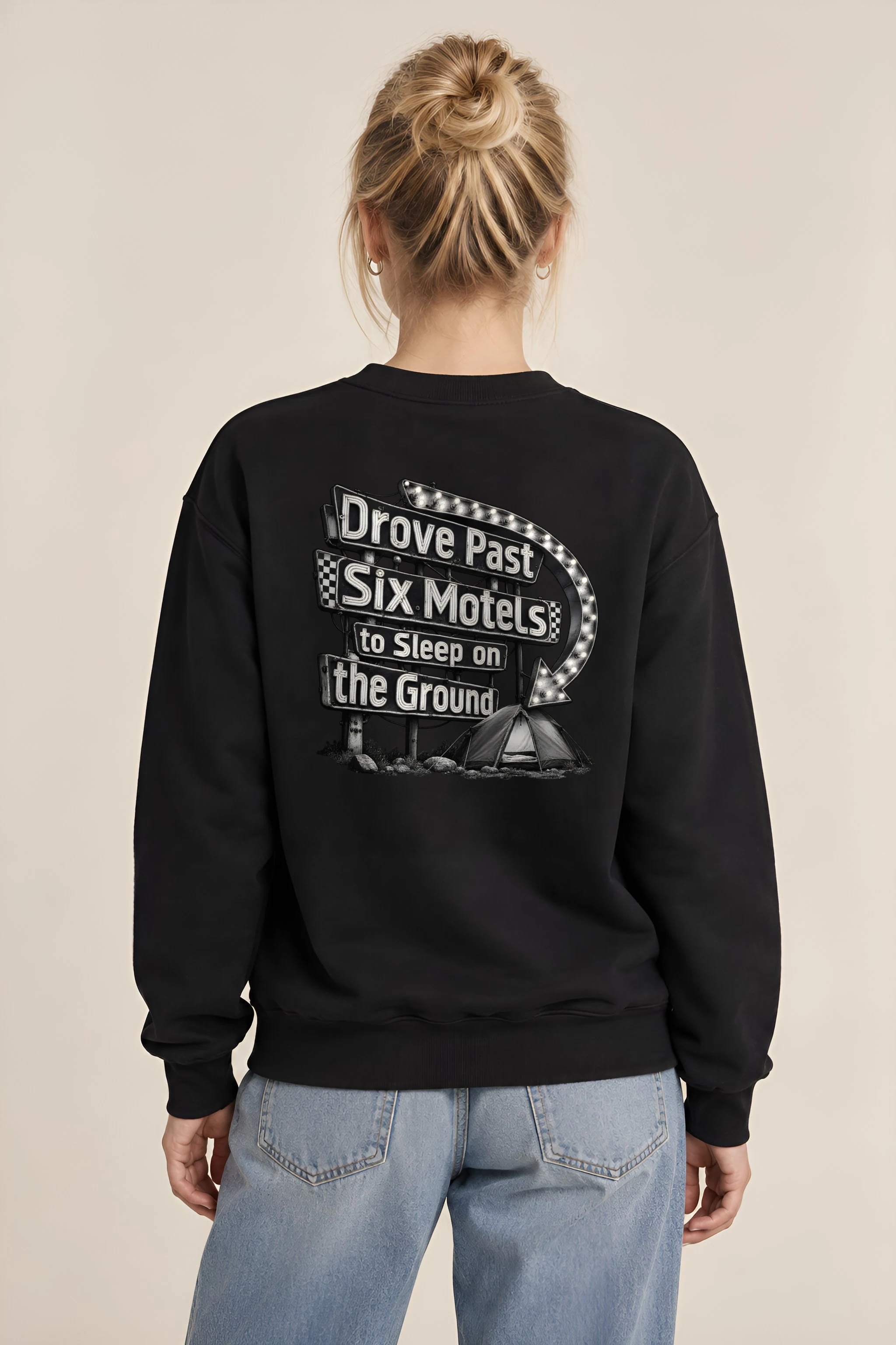 "Drove Past Six Motels" Heavy Blend Unisex Crewneck Sweatshirt