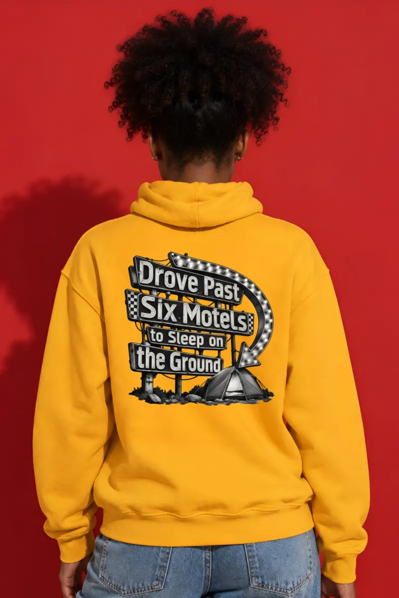 “Drove Past Six Motels” Heavy Blend Unisex Pullover Hoodie