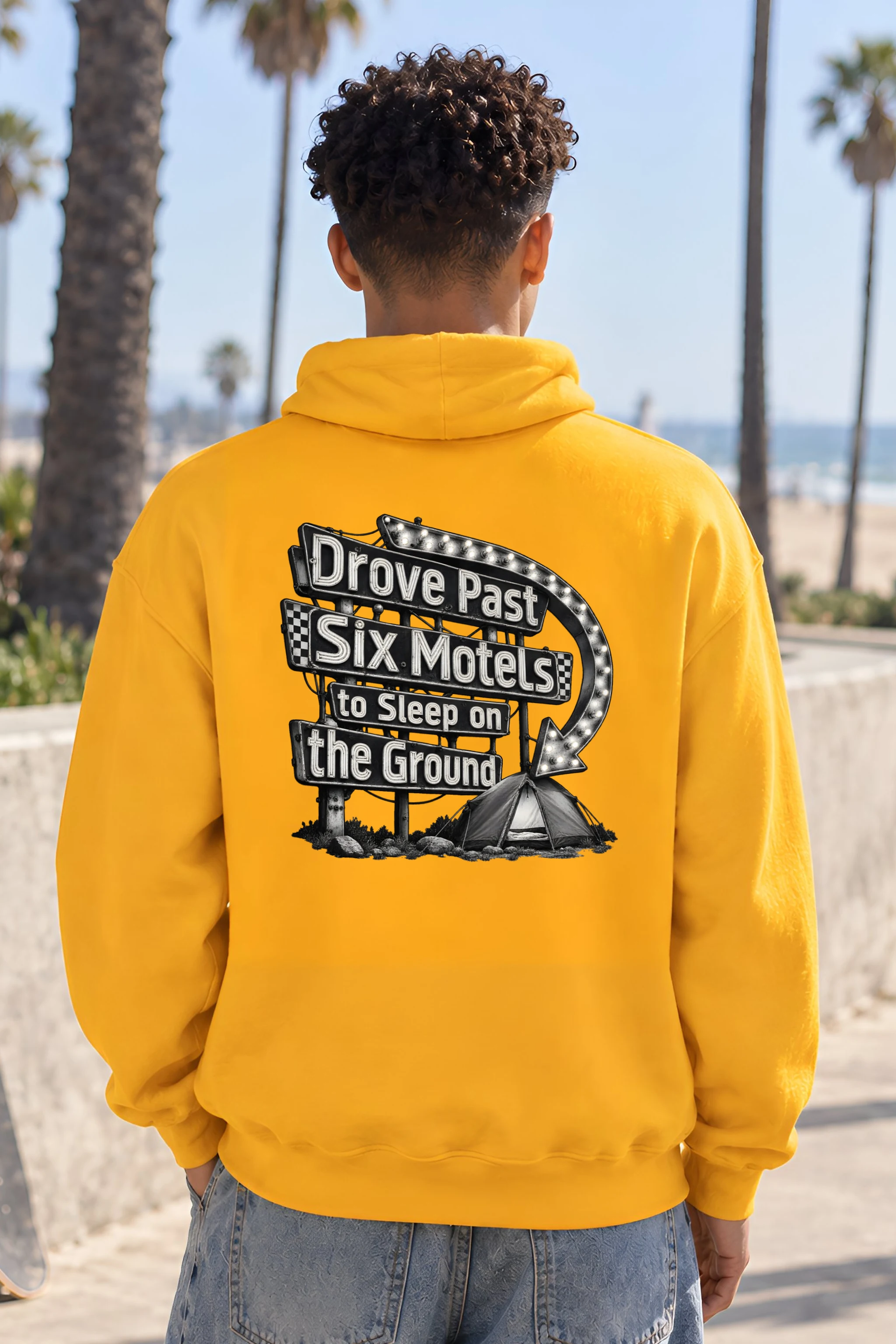 "Drove Past Six Motels" Heavy Blend Unisex Pullover Hoodie