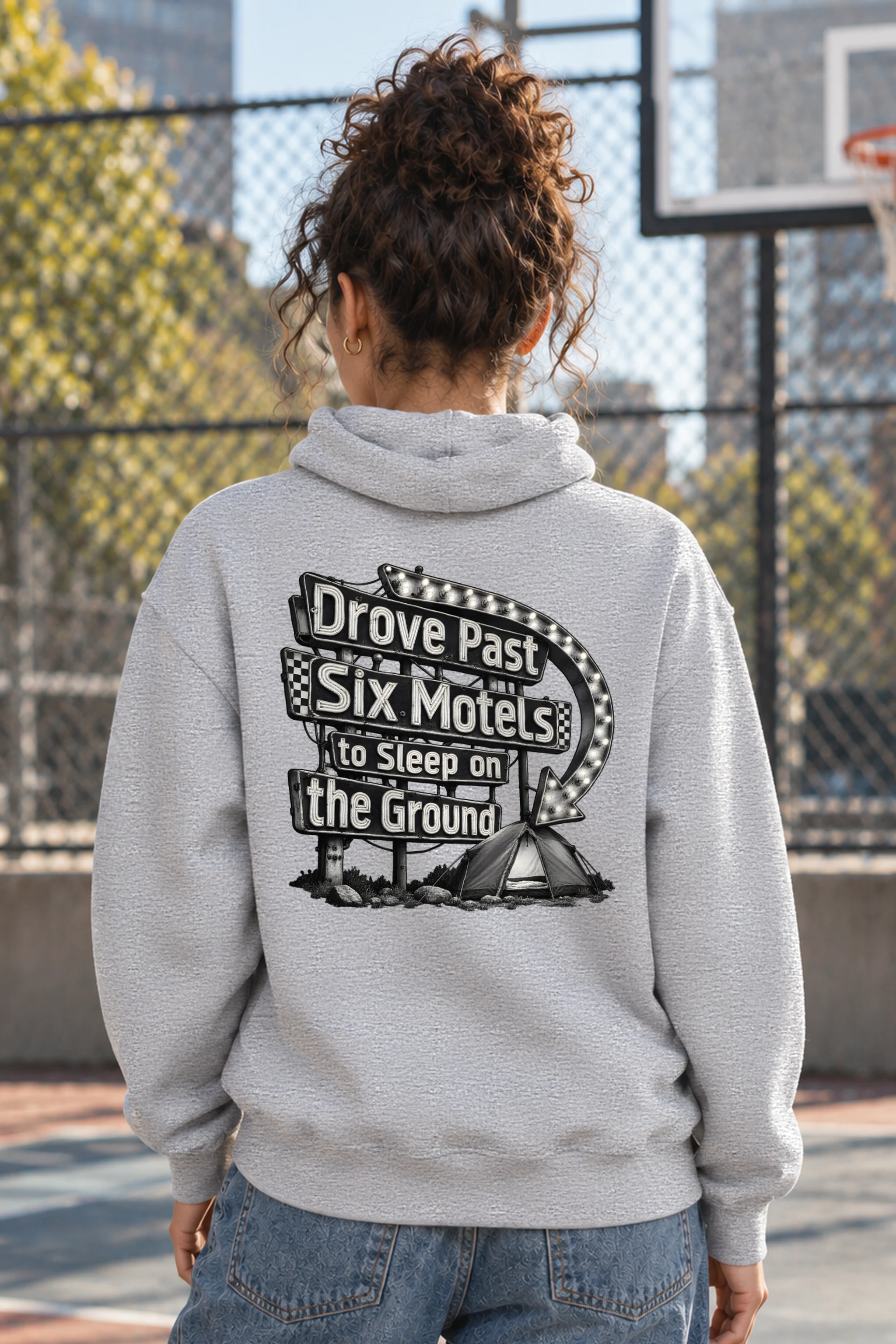 "Drove Past Six Motels" Heavy Blend Unisex Pullover Hoodie