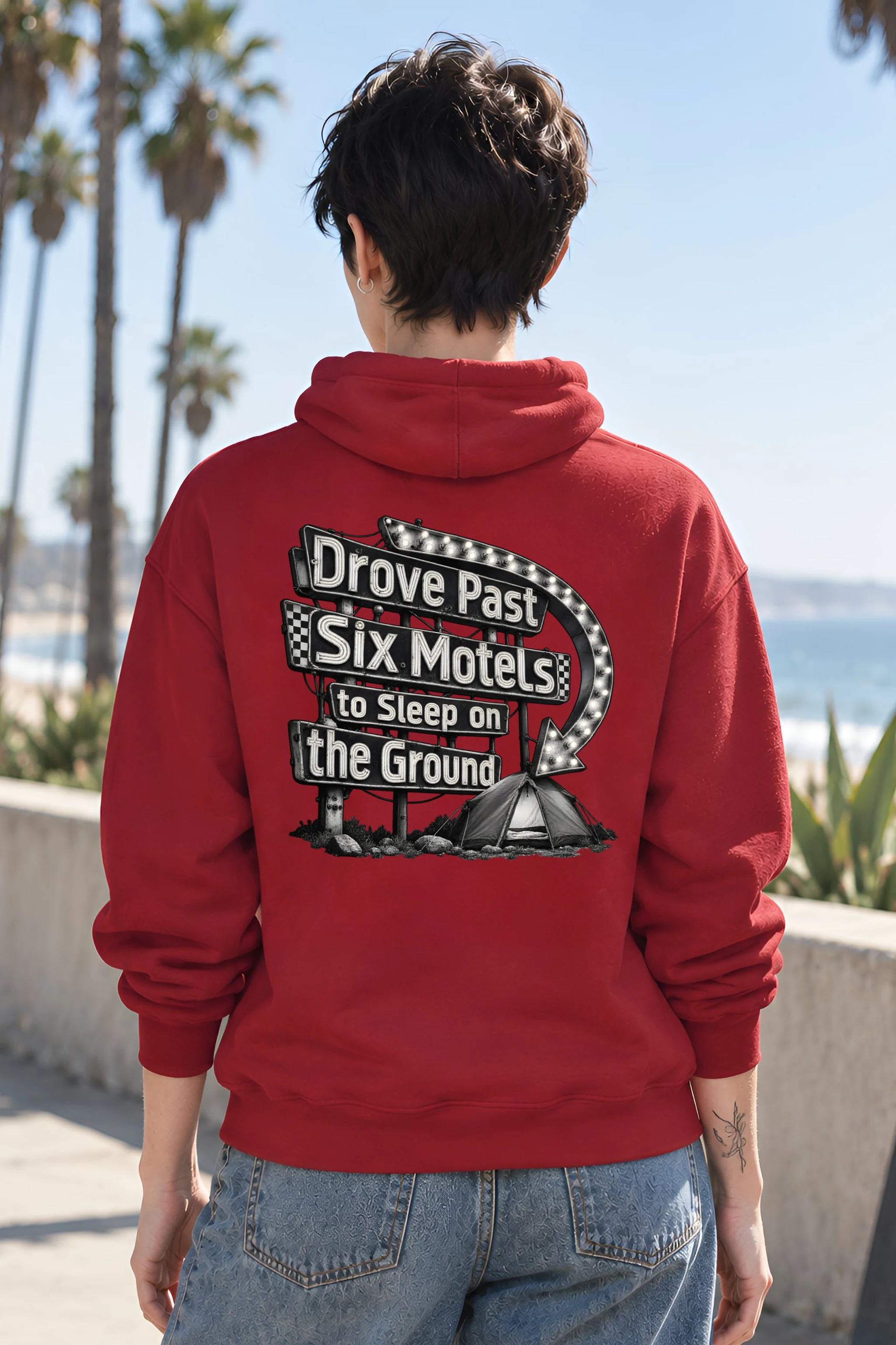 "Drove Past Six Motels" Heavy Blend Unisex Pullover Hoodie