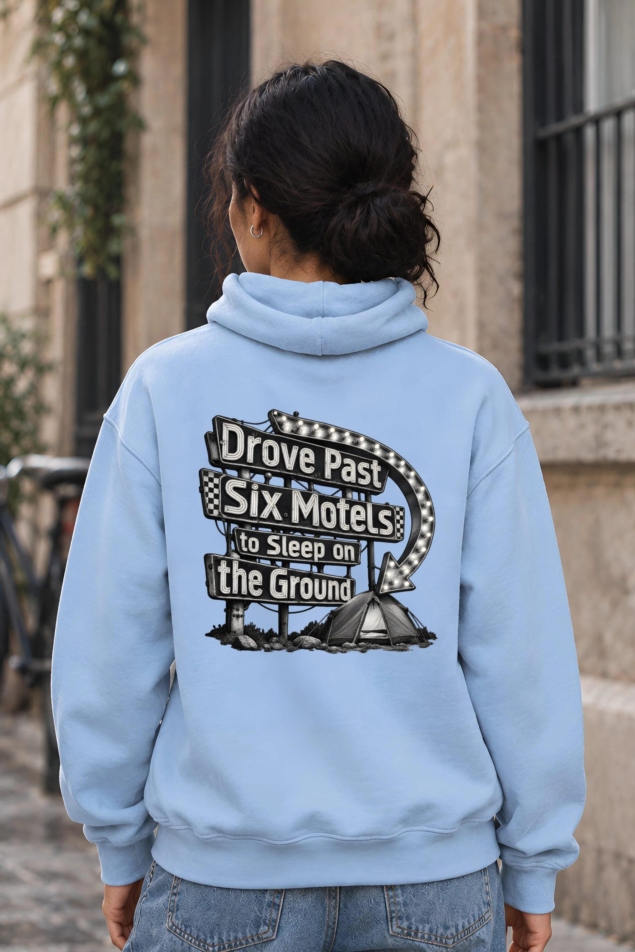 "Drove Past Six Motels" Heavy Blend Unisex Pullover Hoodie