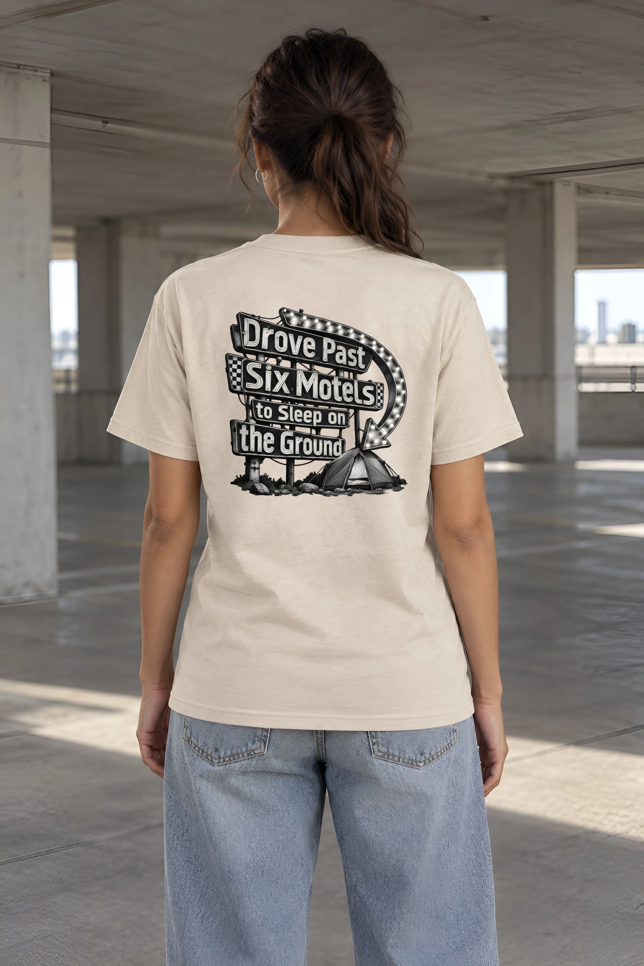 "Drove Past Six Motels" Heavyweight Unisex Crewneck T-shirt
