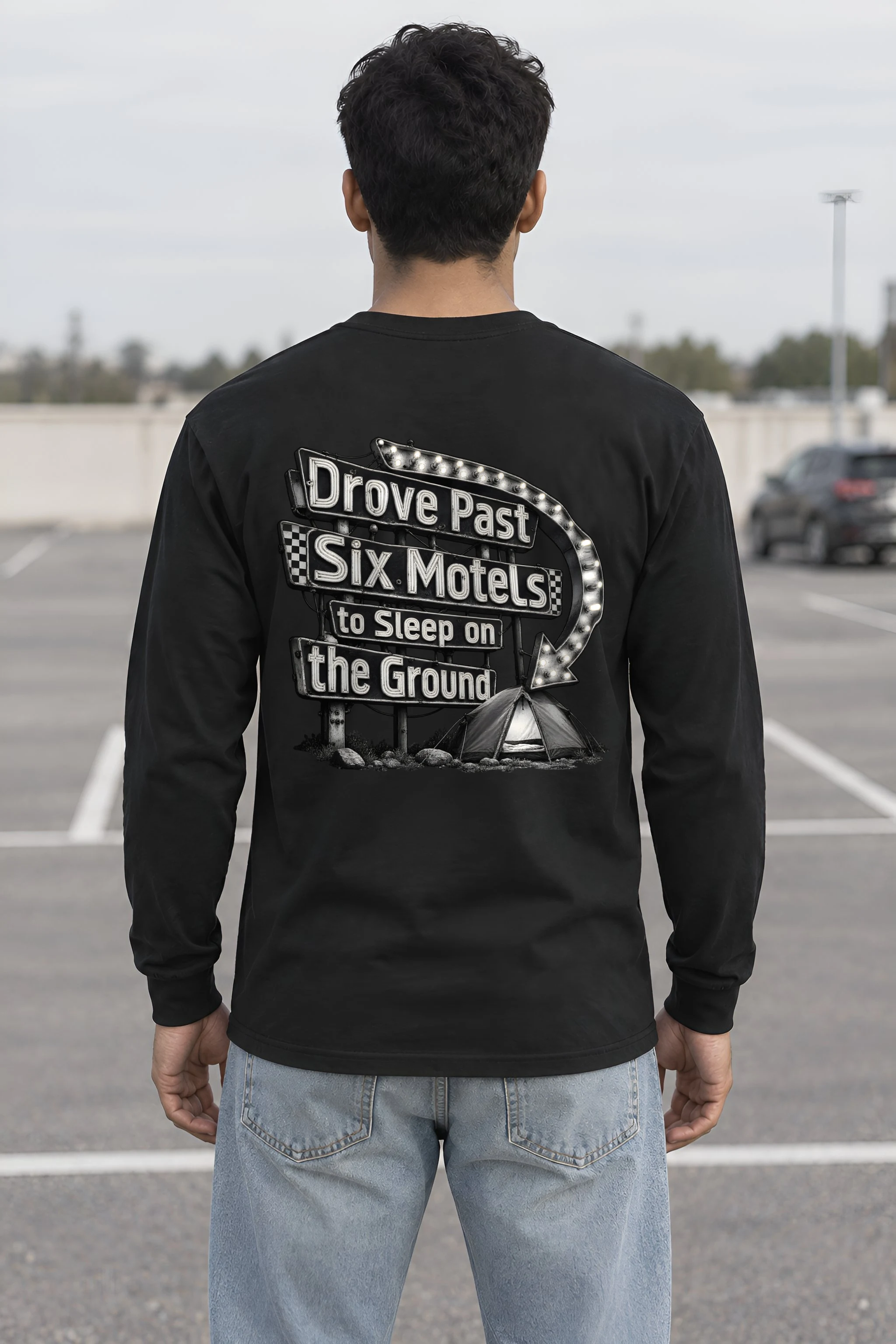 "Drove Past Six Motels" Unisex Longsleeve T-shirt