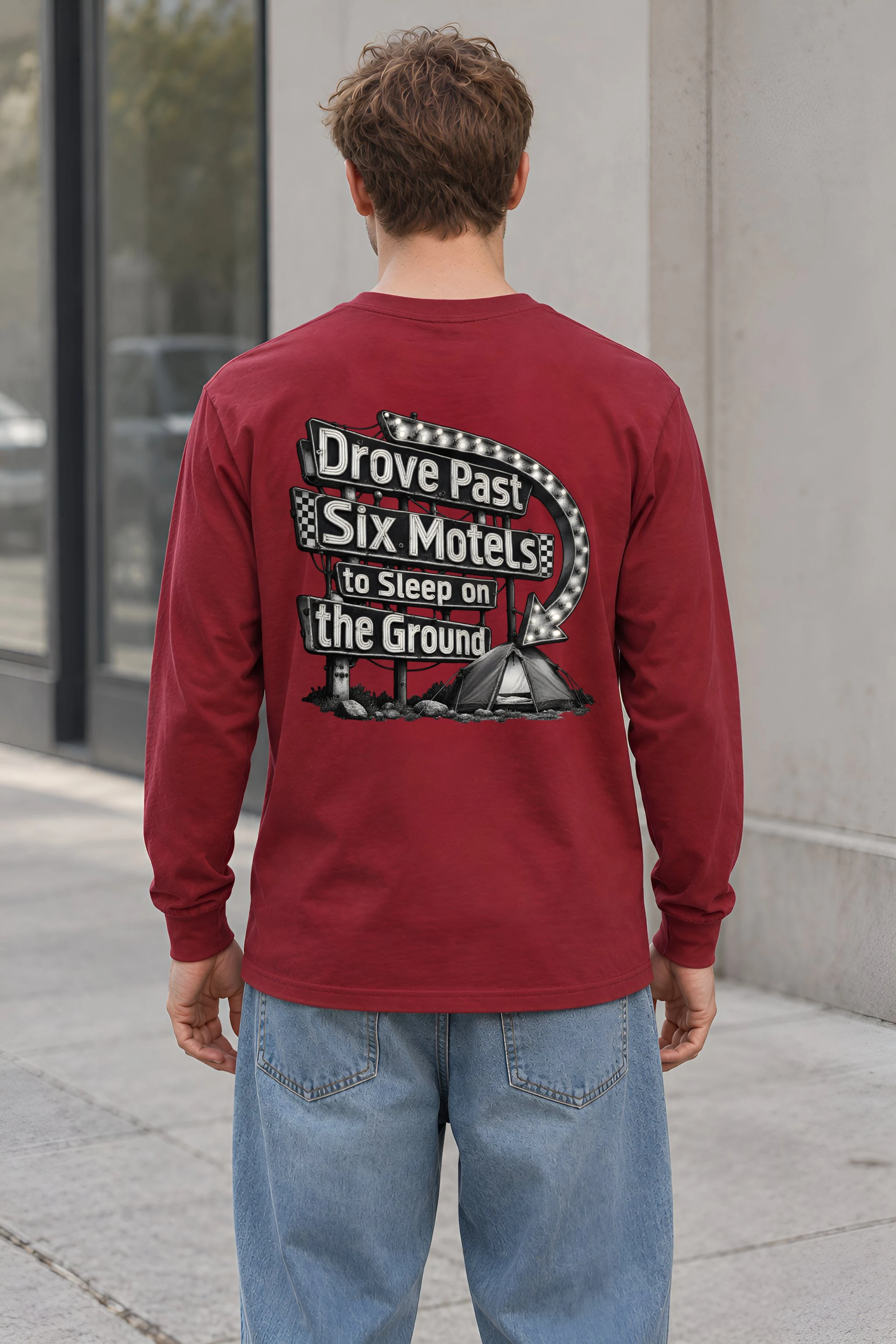 "Drove Past Six Motels" Unisex Longsleeve T-shirt
