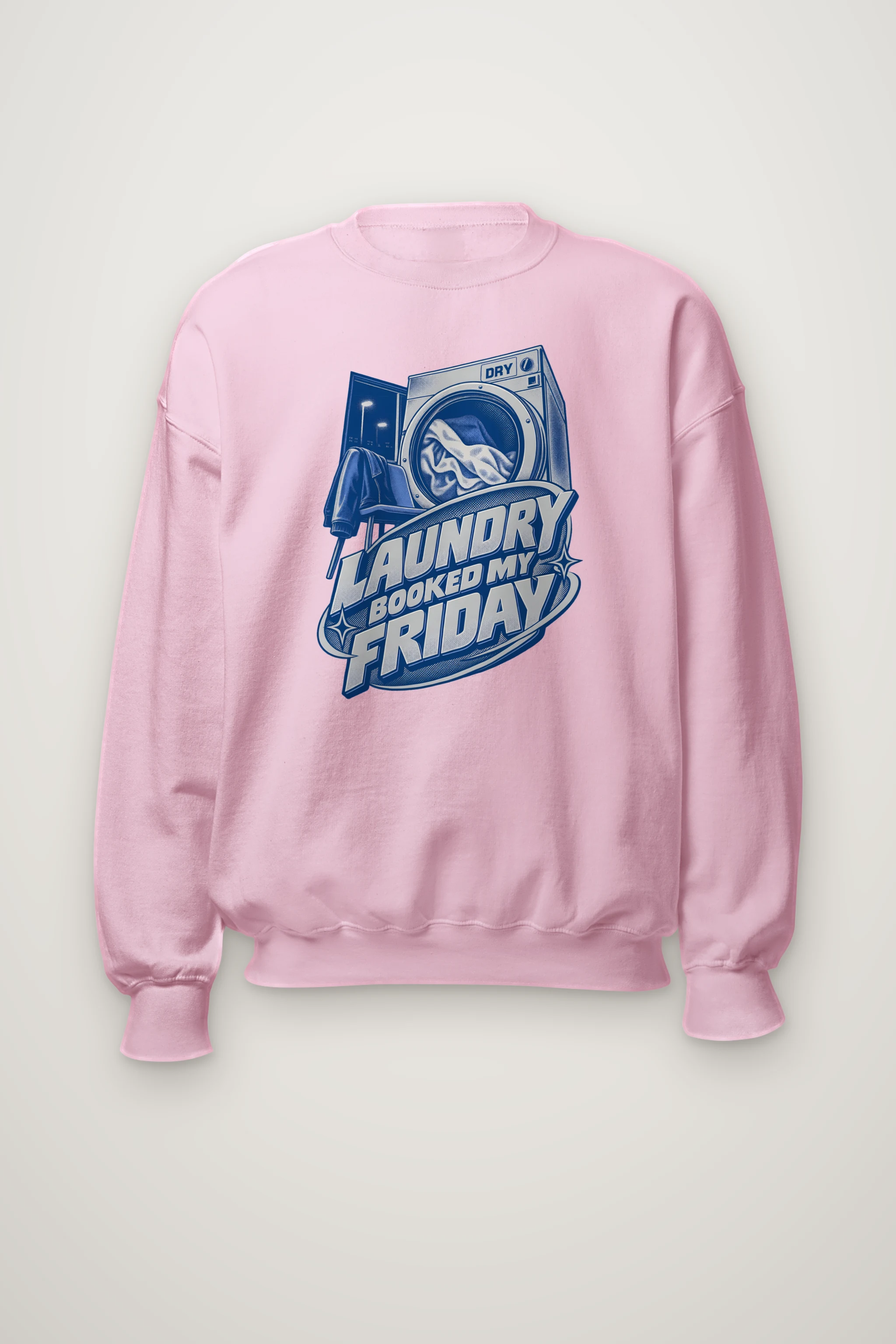 "Dry Laundry Booked My Friday" Heavy Blend Unisex Crewneck Sweatshirt