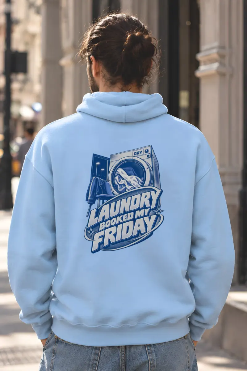 "Dry Laundry Booked My Friday" Heavy Blend Unisex Pullover Hoodie