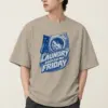 "Dry Laundry Booked My Friday" Men's Oversized Heavyweight Crewneck T-Shirt