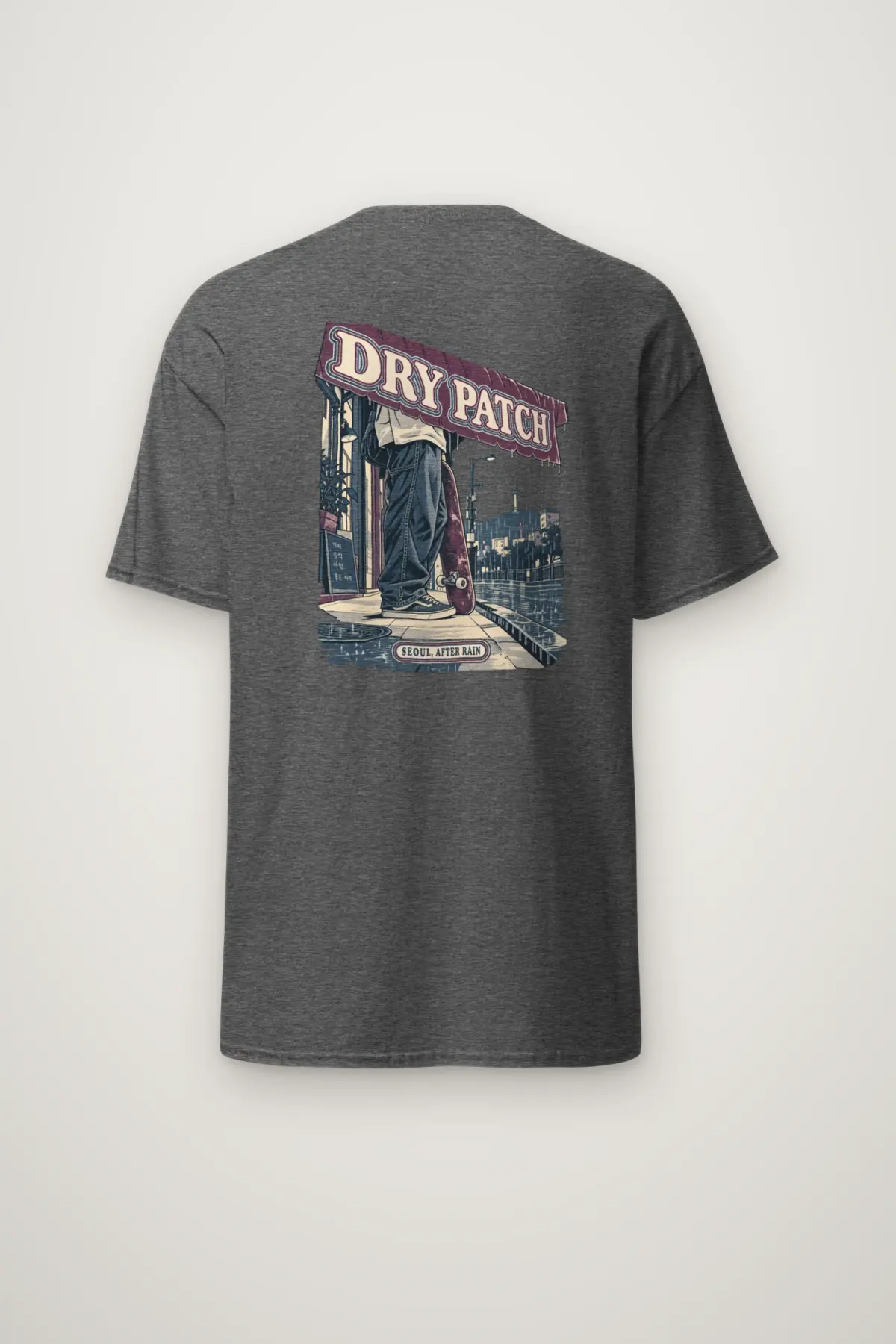 "DRY PATCH Seoul After Rain" Heavyweight Unisex Crewneck T-shirt