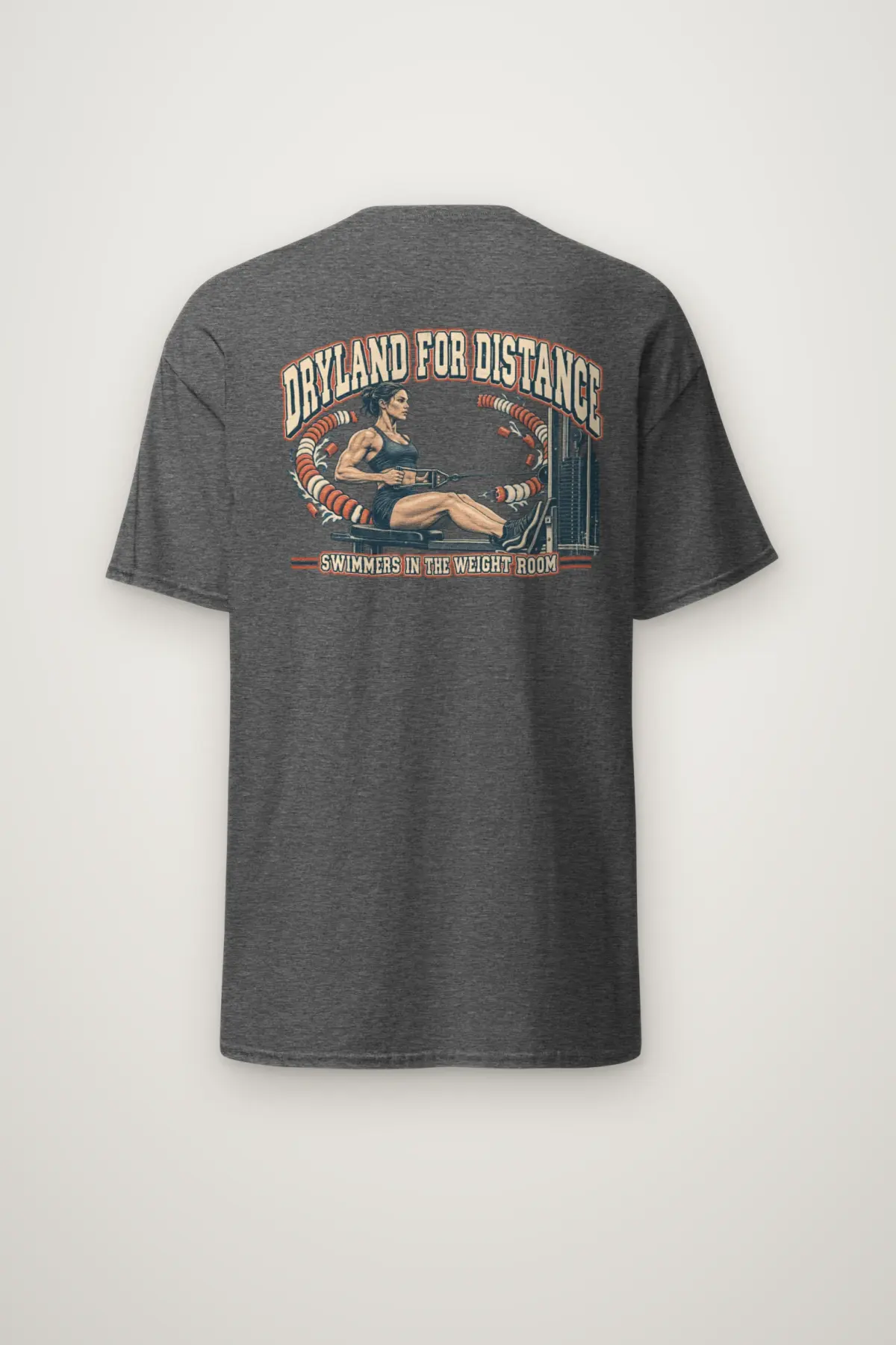 "Dryland for Distance Swimmers" Heavyweight Unisex Crewneck T-shirt