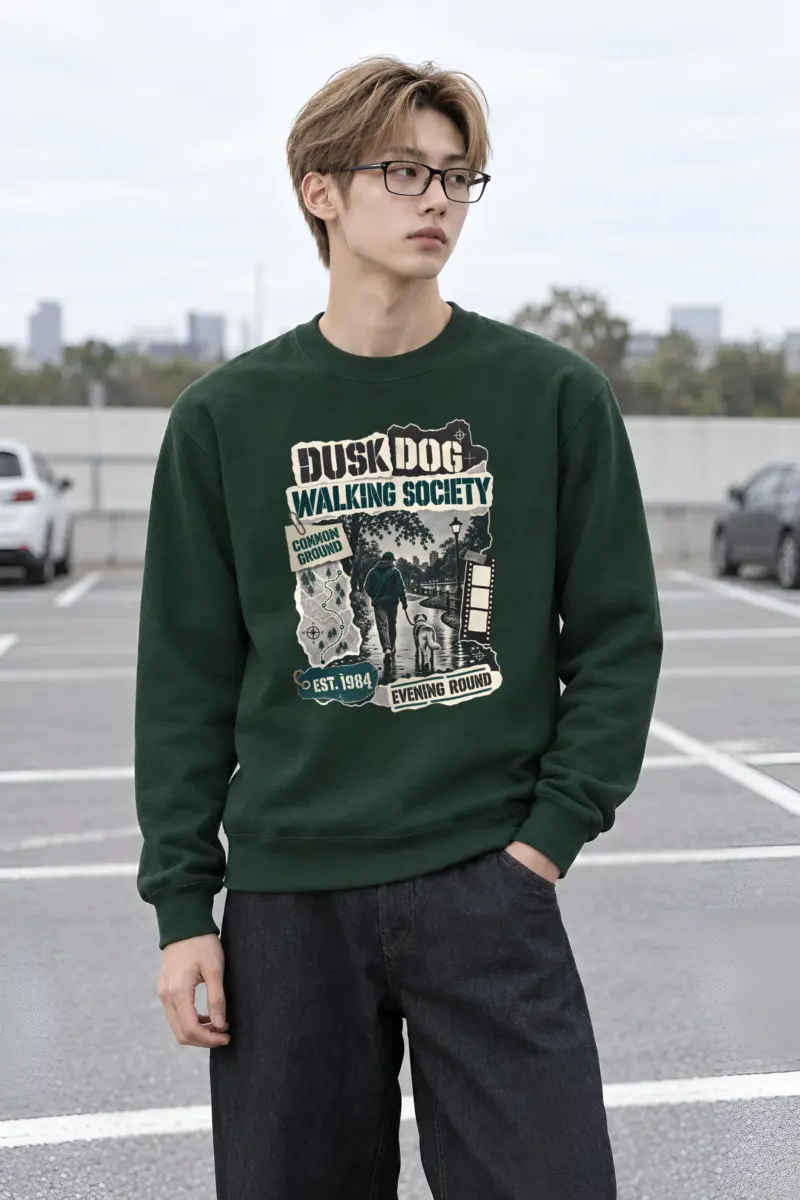 “Dusk Dog Walking Society” Heavy Blend Unisex Crewneck Sweatshirt
