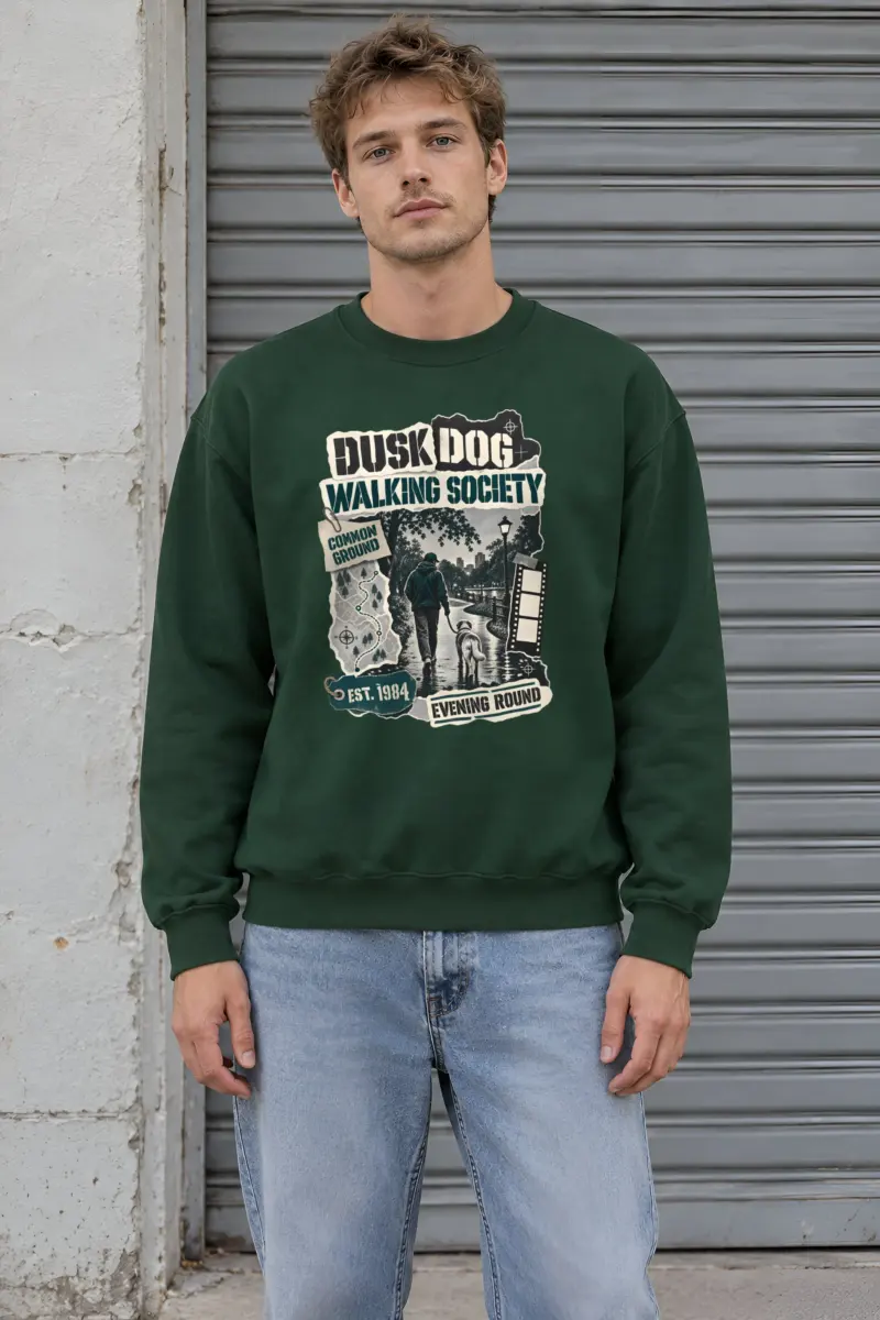 "Dusk Dog Walking Society" Heavy Blend Unisex Crewneck Sweatshirt