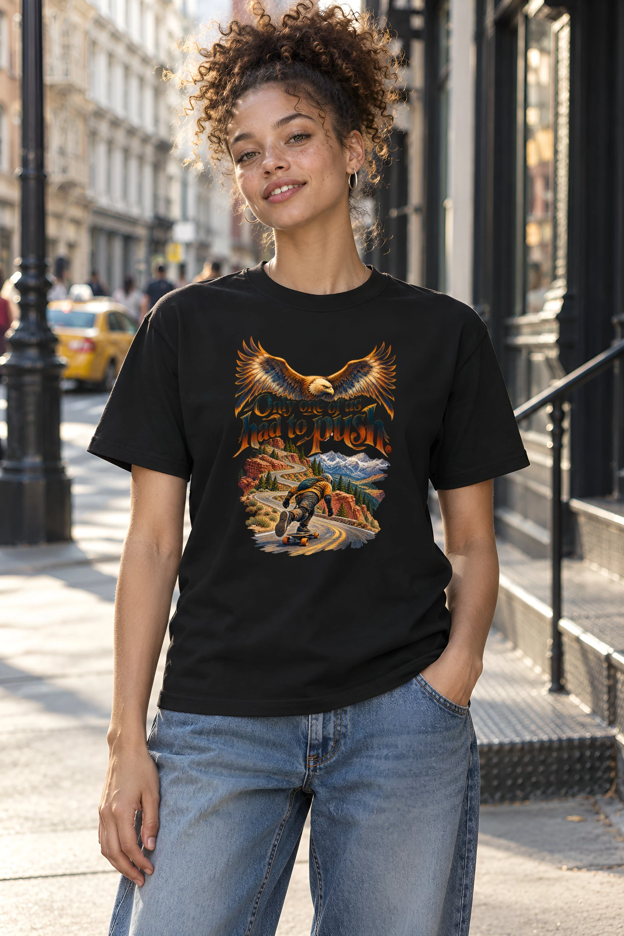 "Eagle And Skateboard" Heavyweight Unisex Crewneck T-shirt