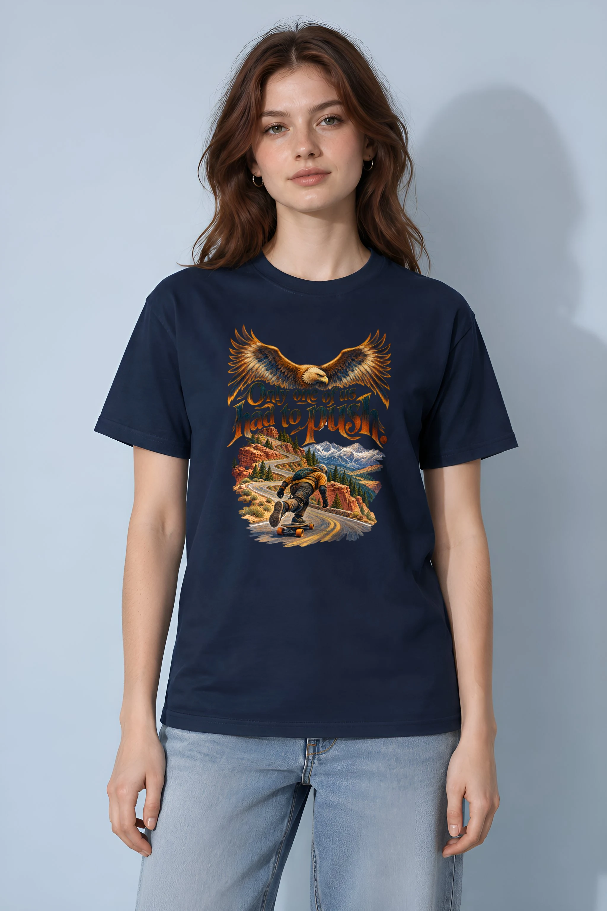 "Eagle And Skateboard" Heavyweight Unisex Crewneck T-shirt