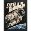 "Earth in the Rearview" Premium Wooden Framed Poster