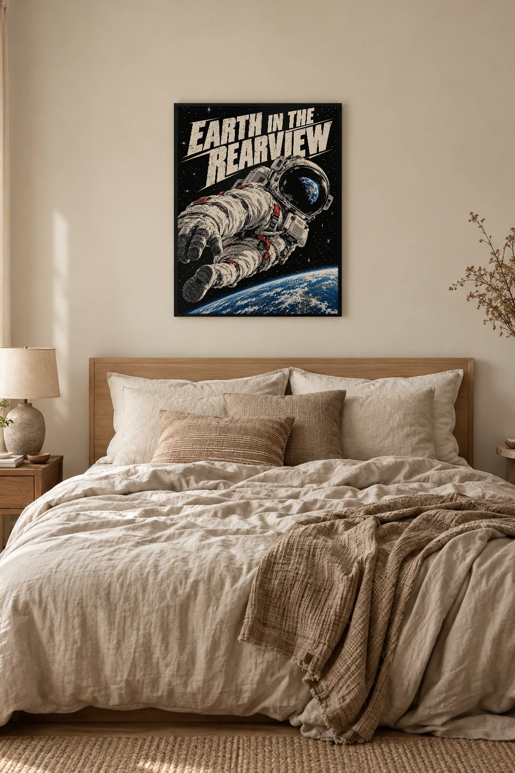 "Earth in the Rearview" Premium Wooden Framed Poster