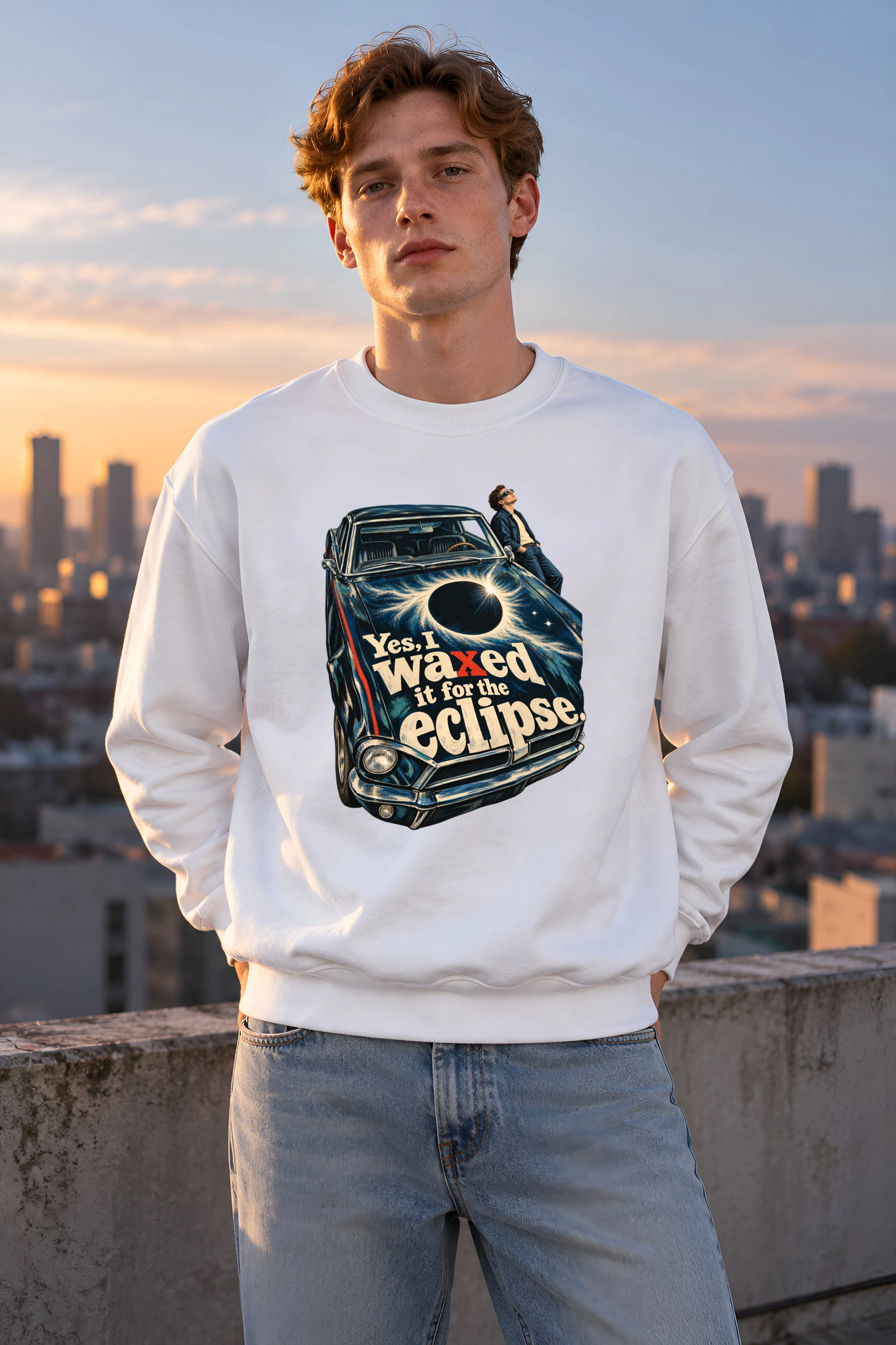 "Eclipse Painted Classic Car" Unisex Crewneck Sweatshirt