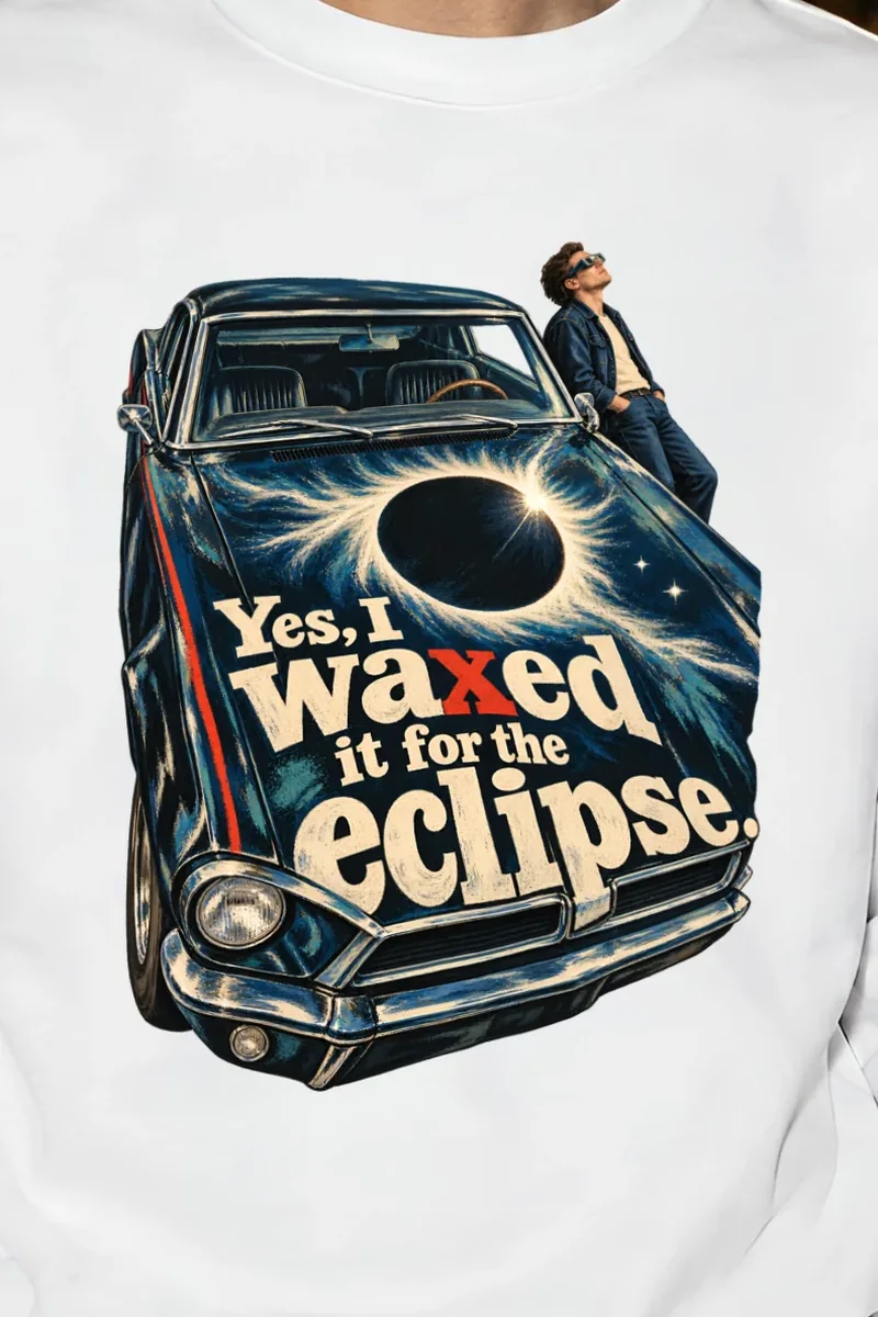 "Eclipse Painted Classic Car" Unisex Crewneck Sweatshirt - the graphic up close